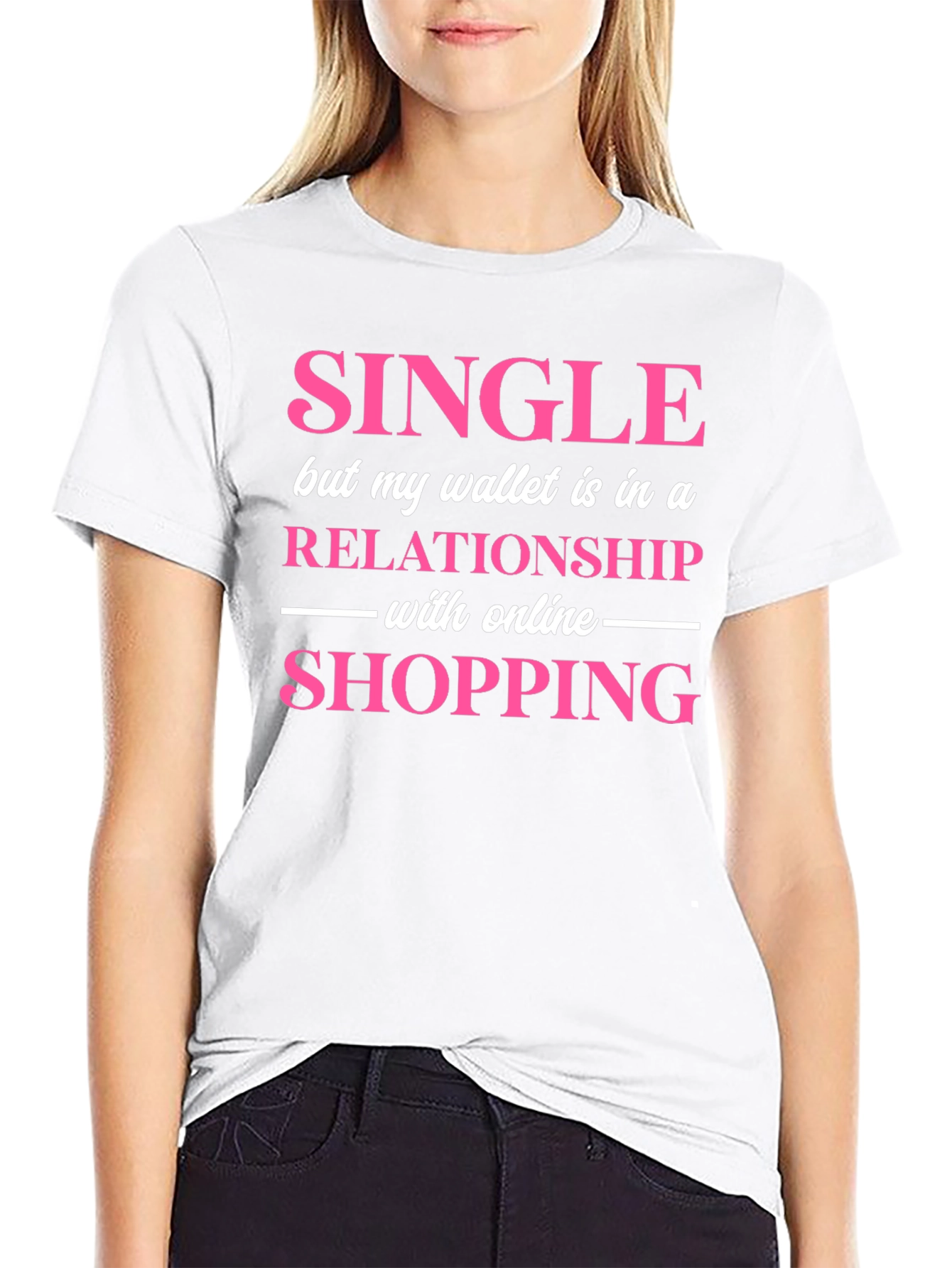 Black Single Wallet Relationship Online Shopping Graphic Tee view 9
