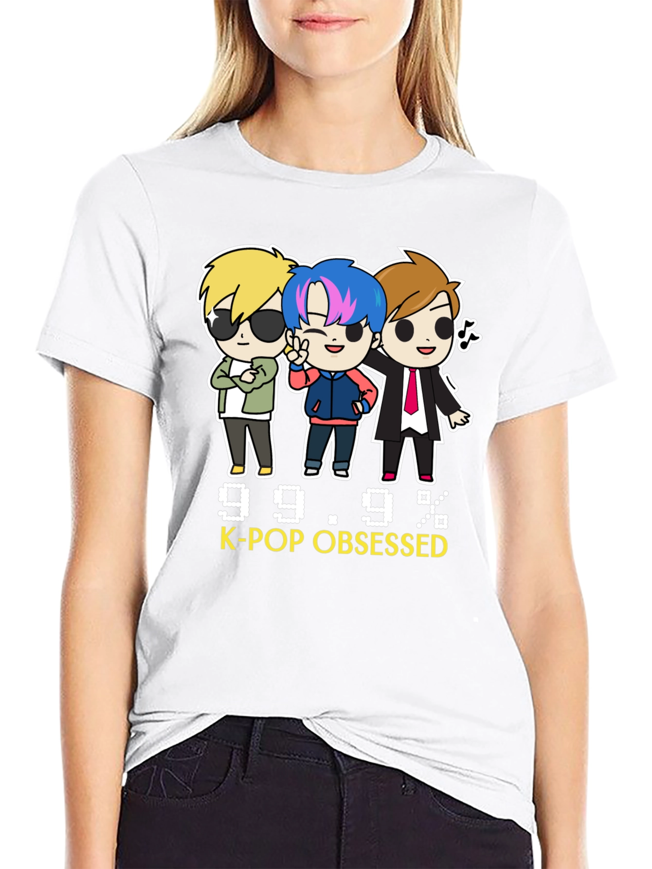 Black K-Pop Obsessed Black Graphic Tee view 9