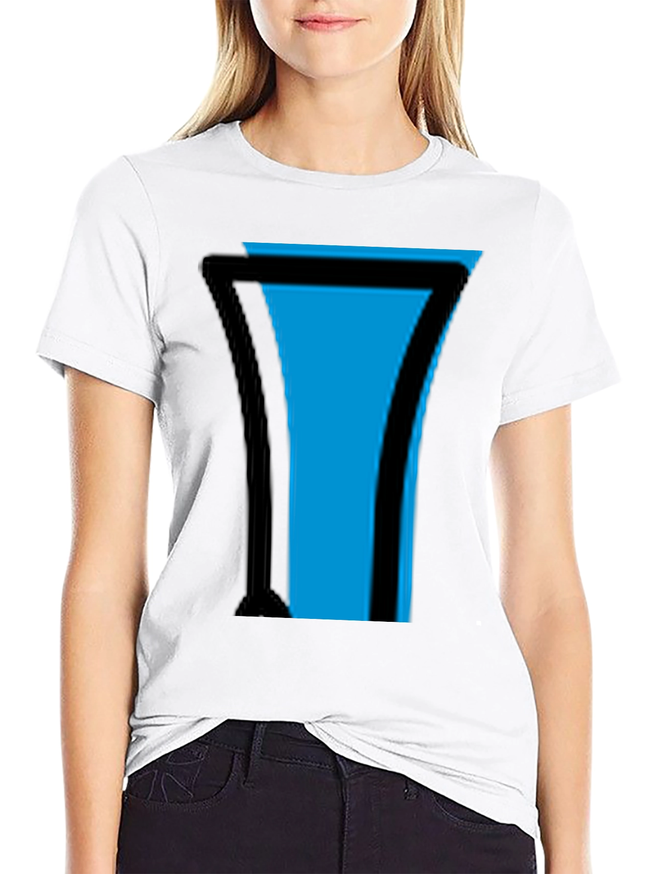 Stylish Blue & Black Graphic Tee - 9