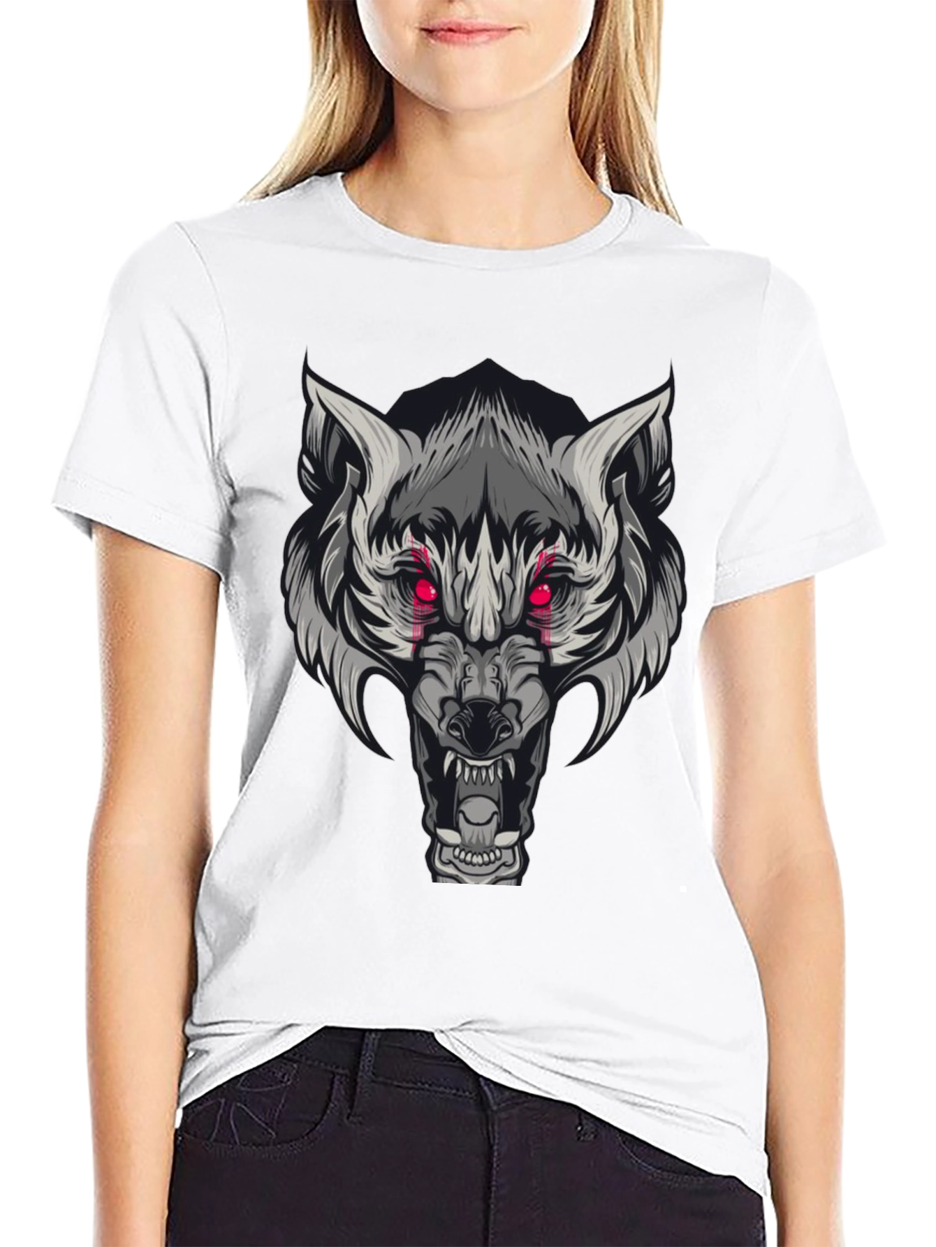 Black Wolf Graphic Print Tee - Men's Short Sleeve view 9