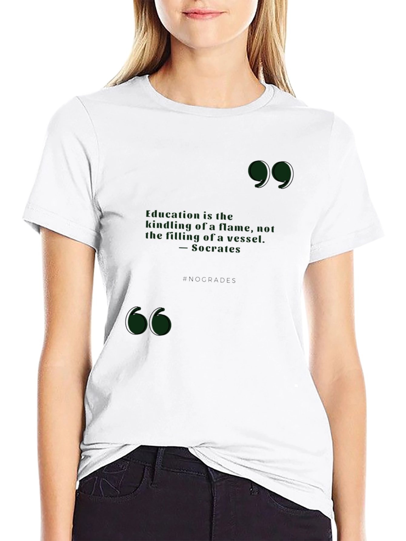 Black Philosophical Socrates Quote T-Shirt - Education Gift view 9