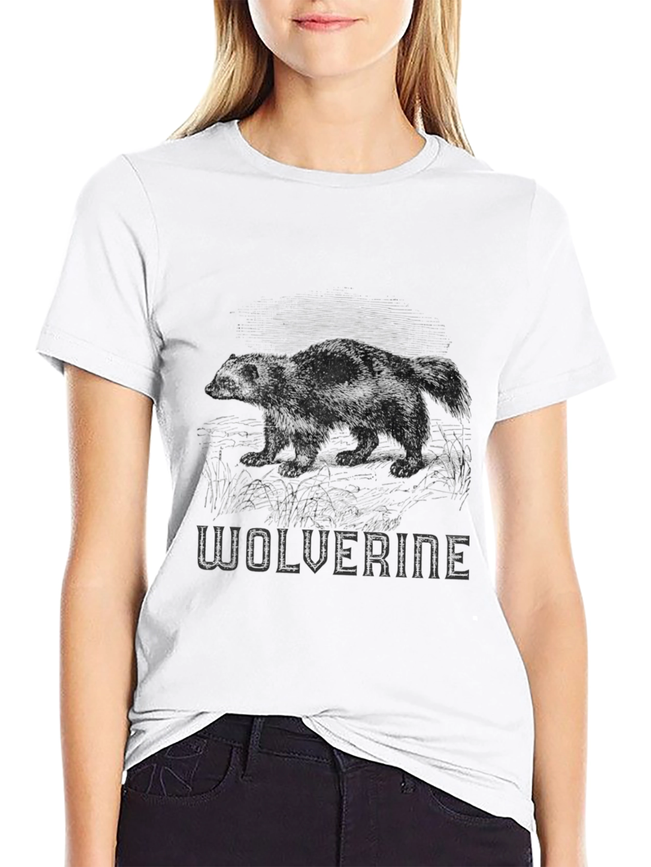 Black Wolverine Graphic Print Black T-Shirt view 9