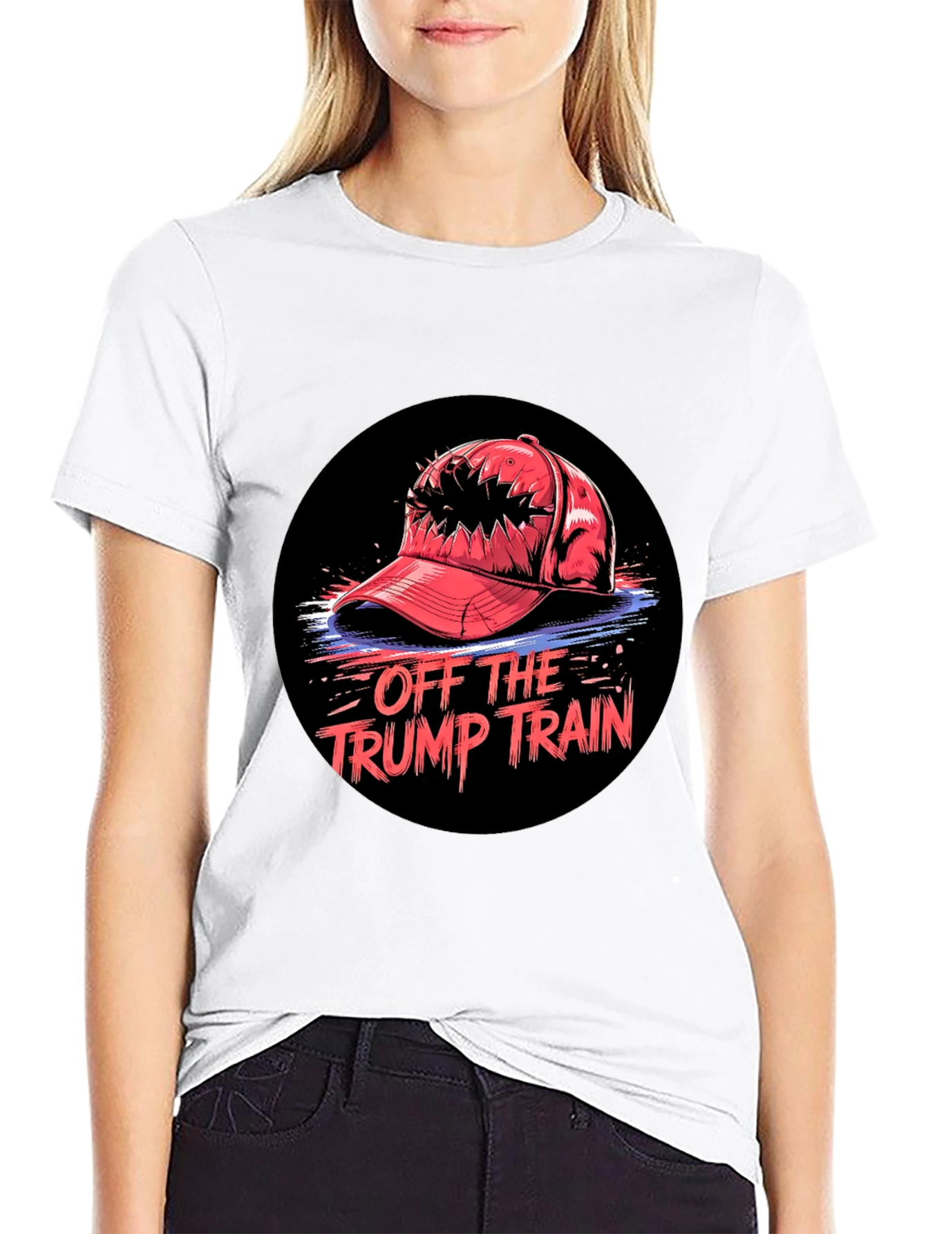 Black Off The Trump Train Graphic Tee view 9