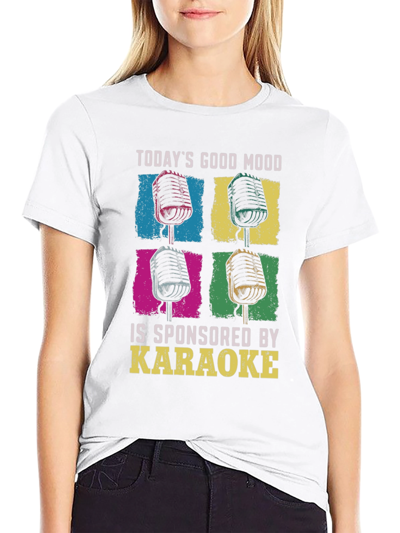Black Karaoke Good Mood Graphic T-Shirt view 9