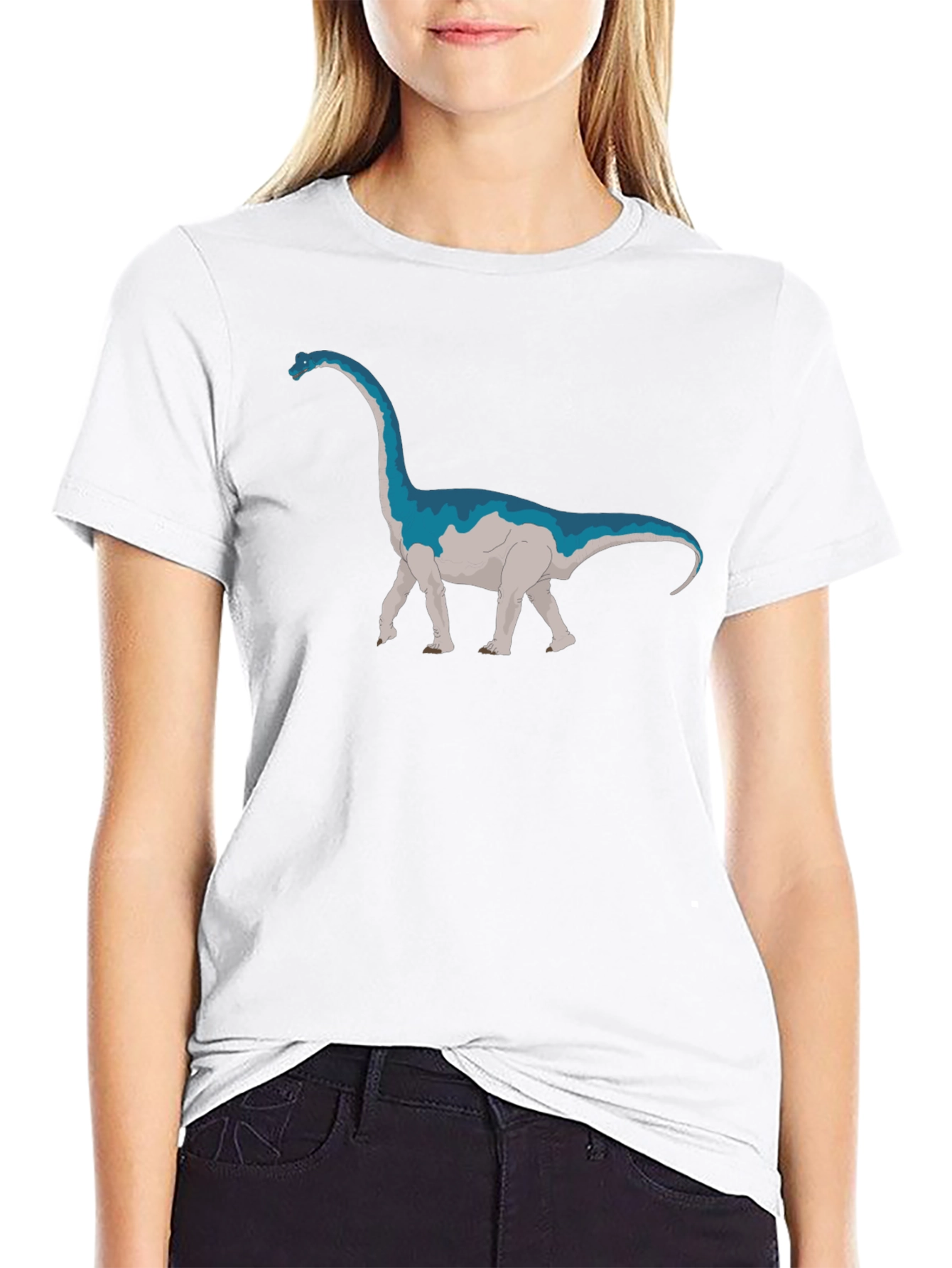Black Blue Dinosaur Graphic T-Shirt view 9