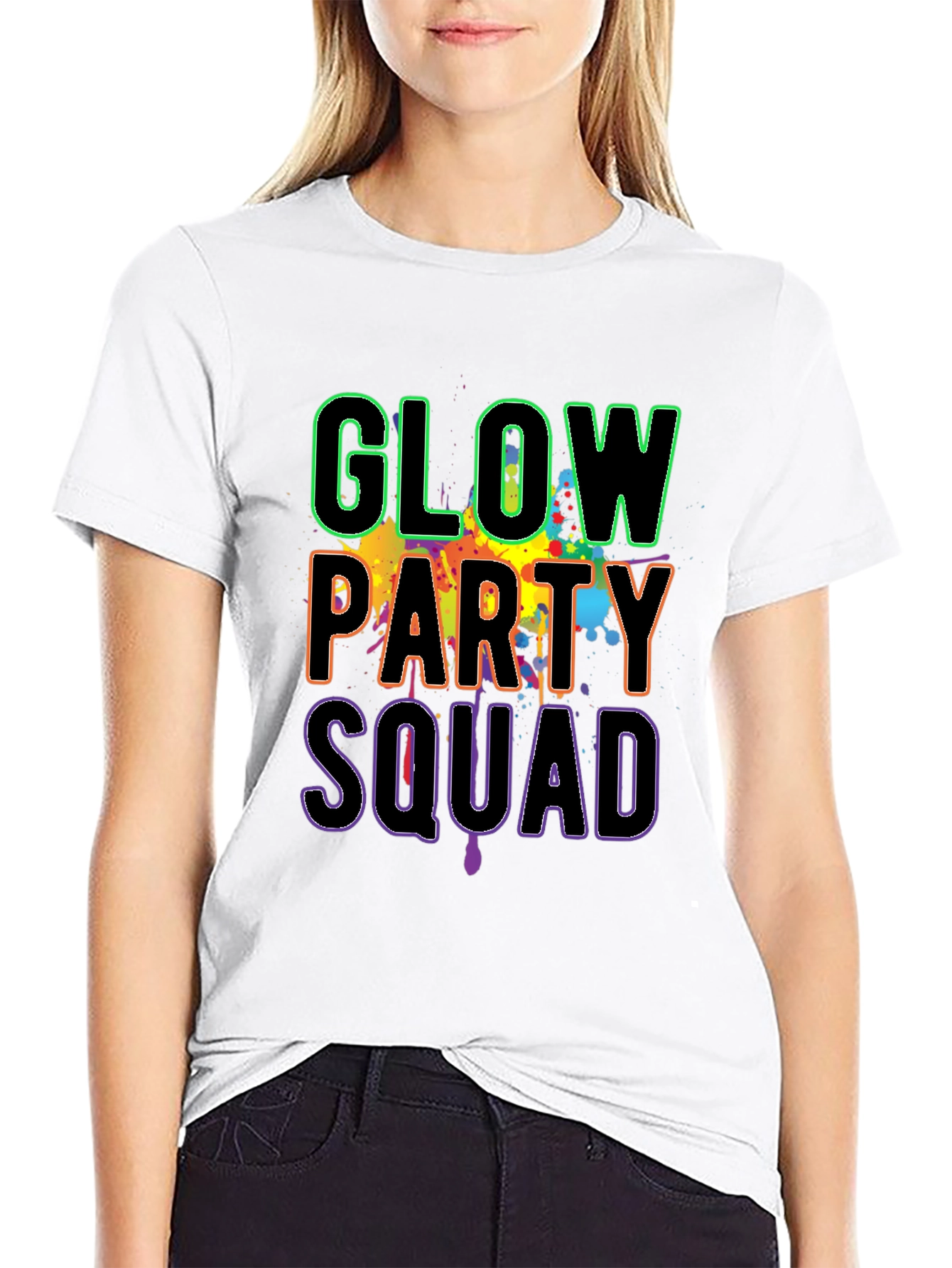 Black Glow Party Squad Graphic Tee view 9