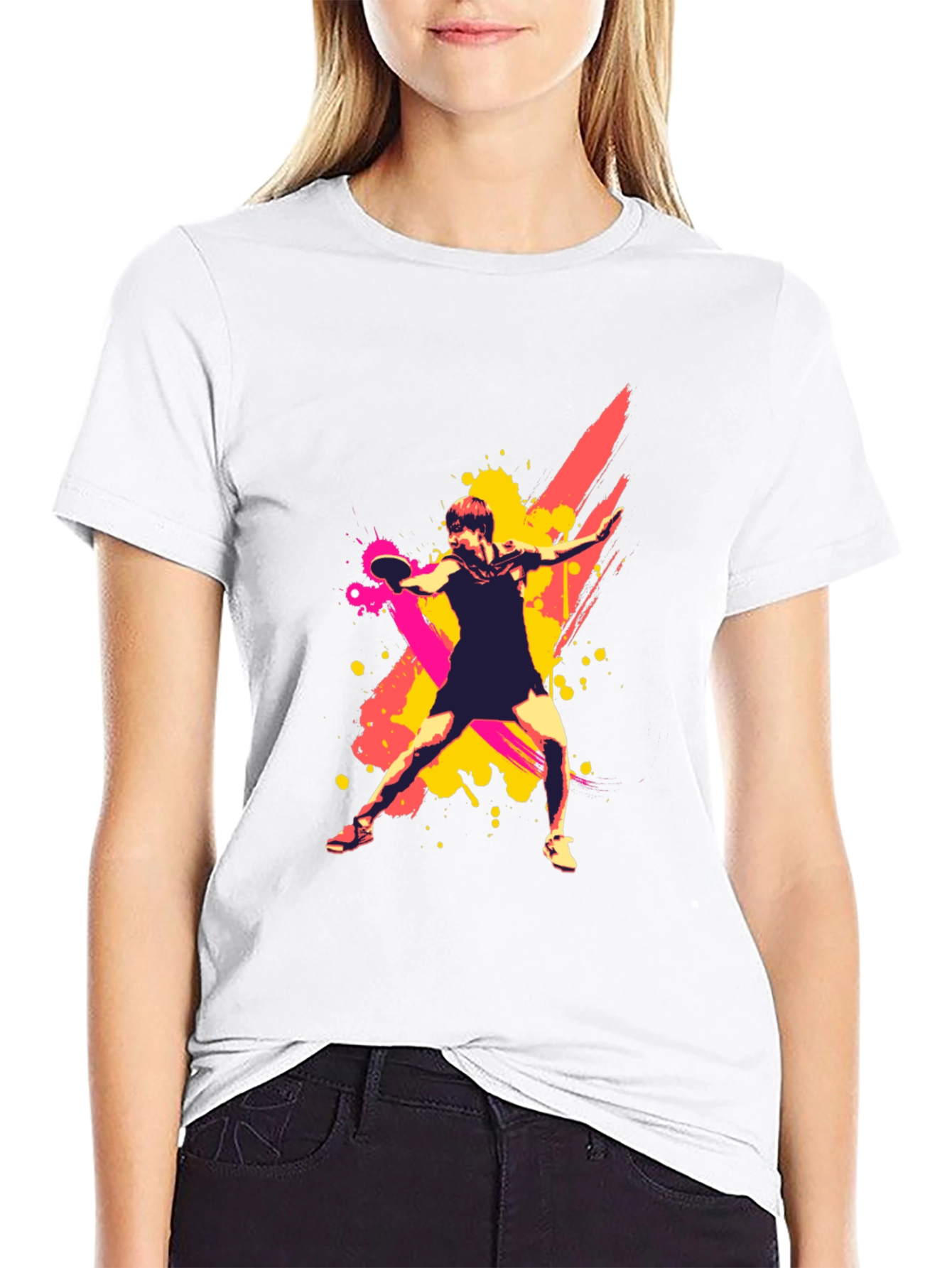 Black Tennis Player Graphic T-Shirt - Cool Sports Tee view 9