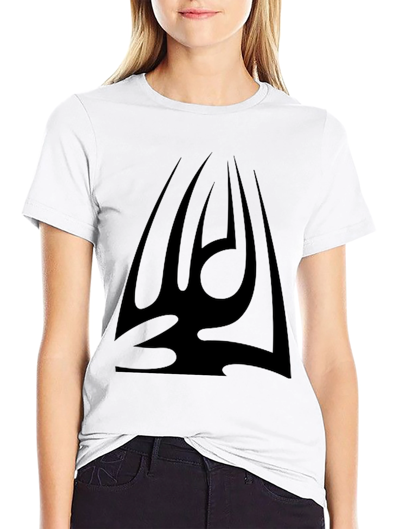 Black Bold Black Graphic Tee - Tribal Design view 9