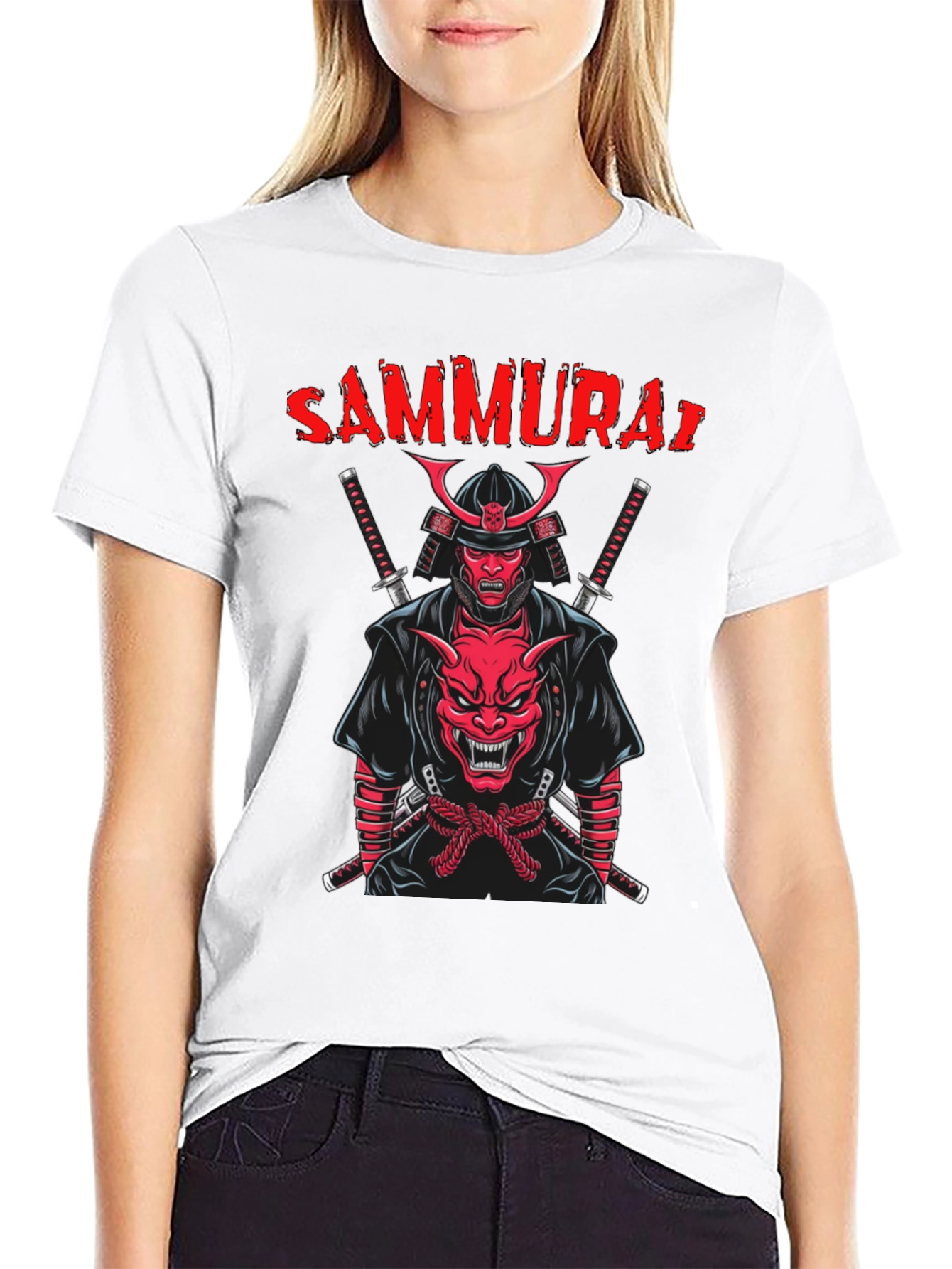 Black Samurai Graphic T-Shirt - Black view 9
