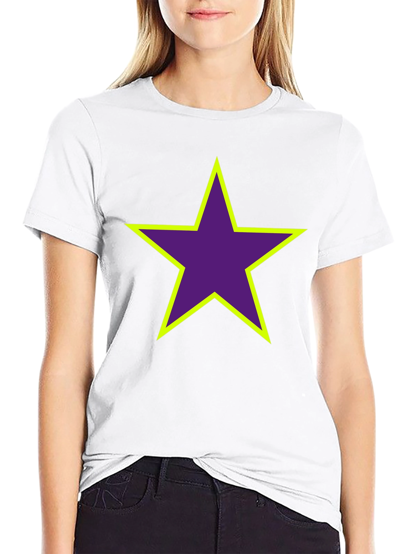 Black Bold Star Graphic T-Shirt view 9
