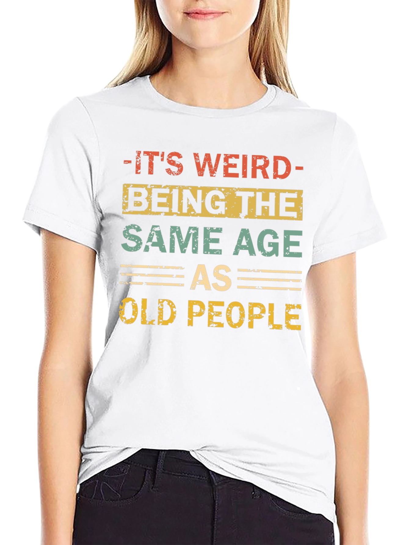 Black Funny "Same Age as Old People" Graphic Tee view 9