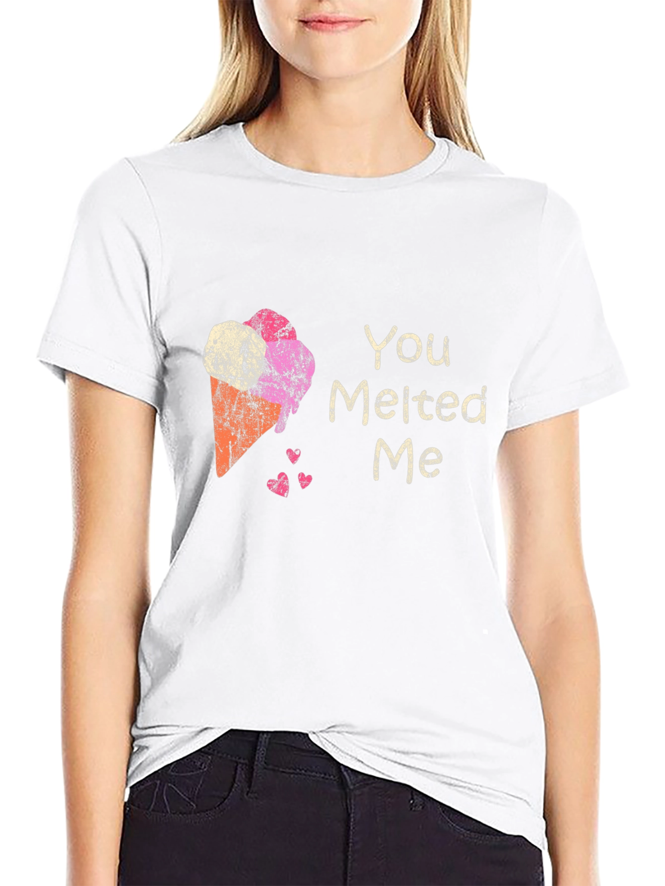Black You Melted Me Ice Cream Graphic Tee view 9
