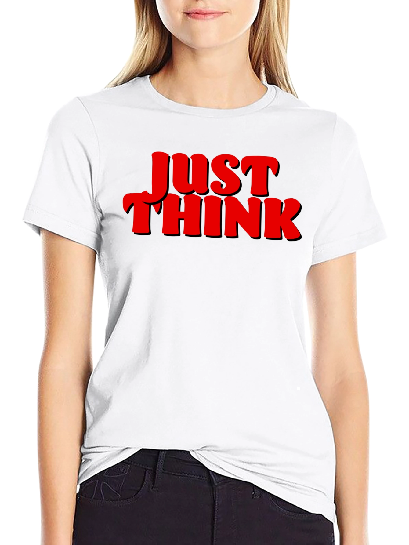 Black Just Think Graphic Tee - Bold Statement Shirt view 9