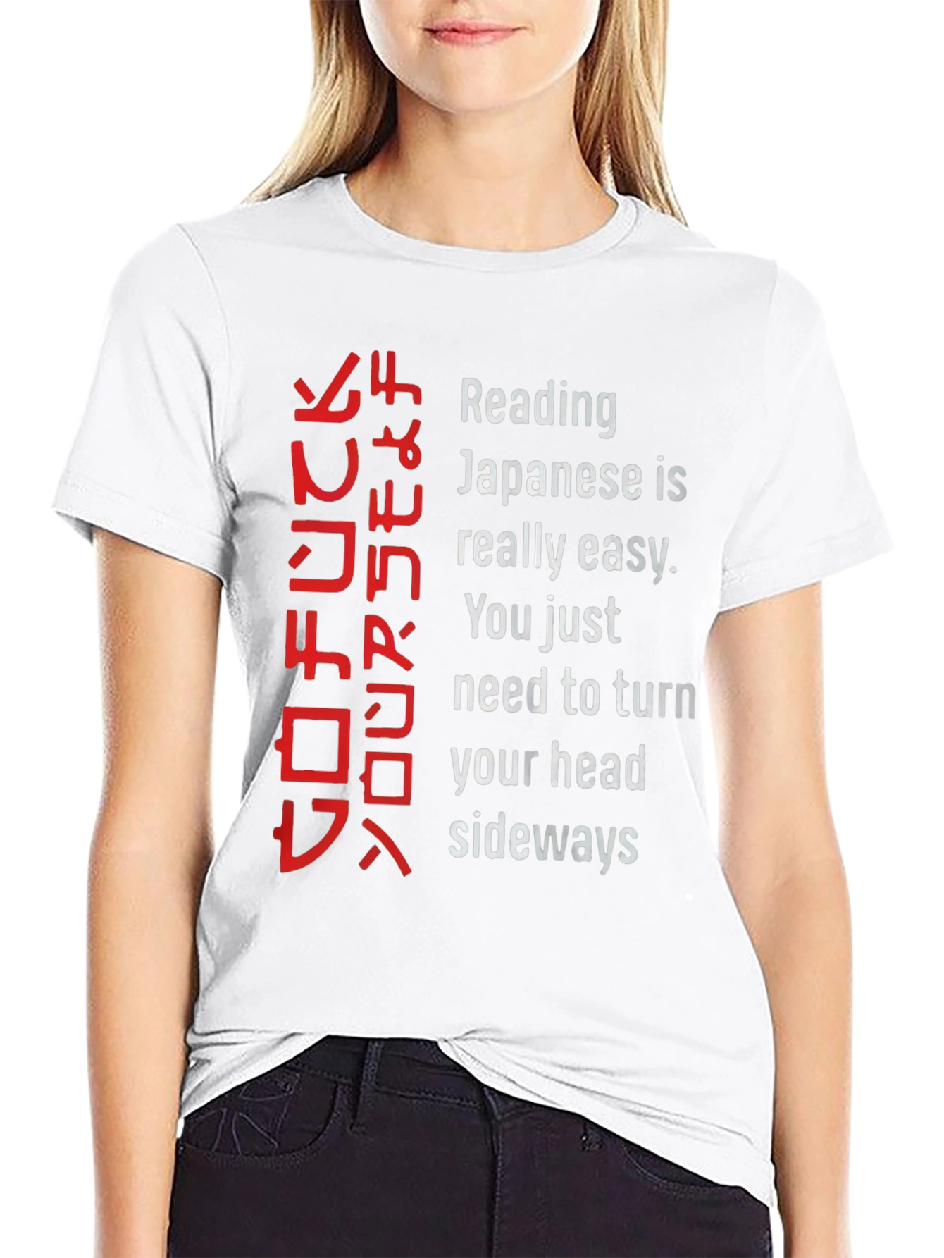 Black Funny Reading Japanese Shirt view 9