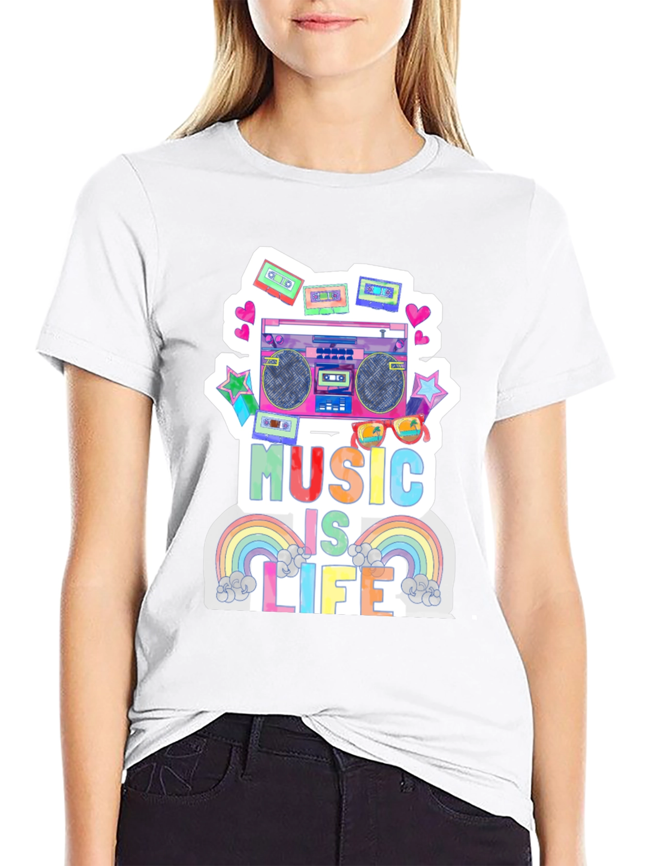 Black Music is Life Graphic Tee - Retro Boombox Design view 9