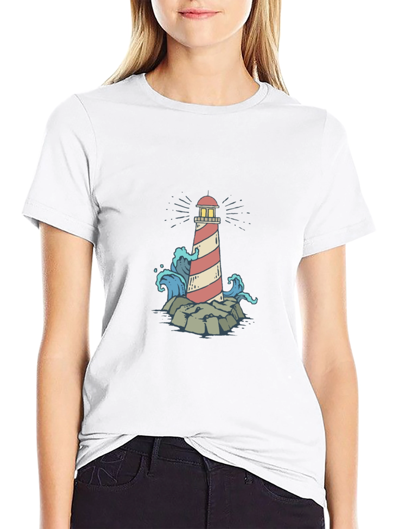 Black Lighthouse Graphic Print Tee view 9