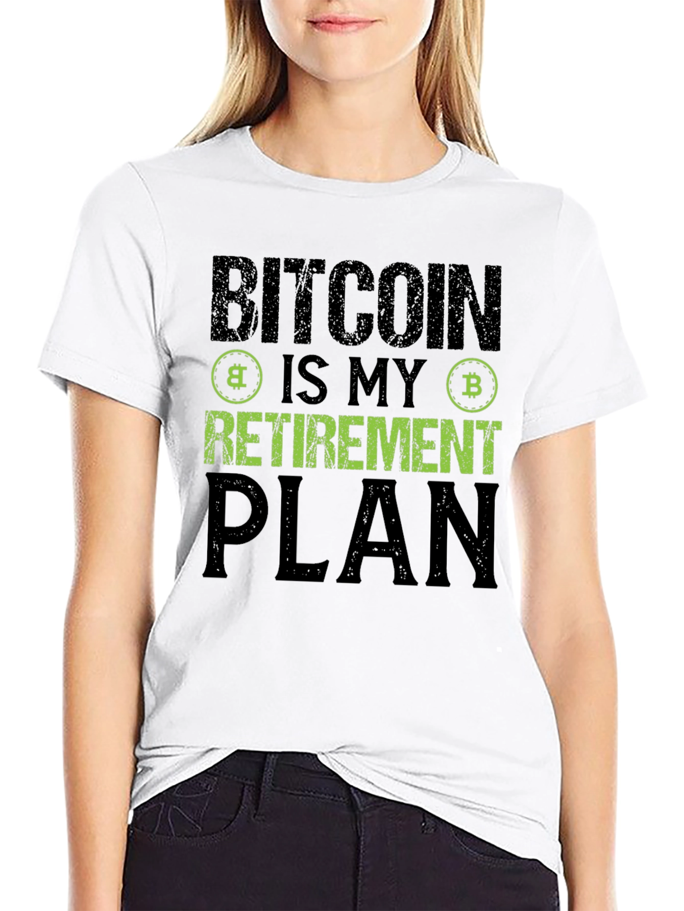 Black Bitcoin Retirement Plan Black T-Shirt Crypto Investor view 9