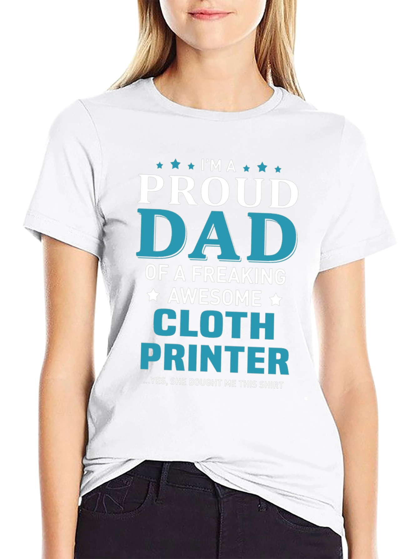 Black Proud Dad Cloth Printer Graphic T-Shirt view 9