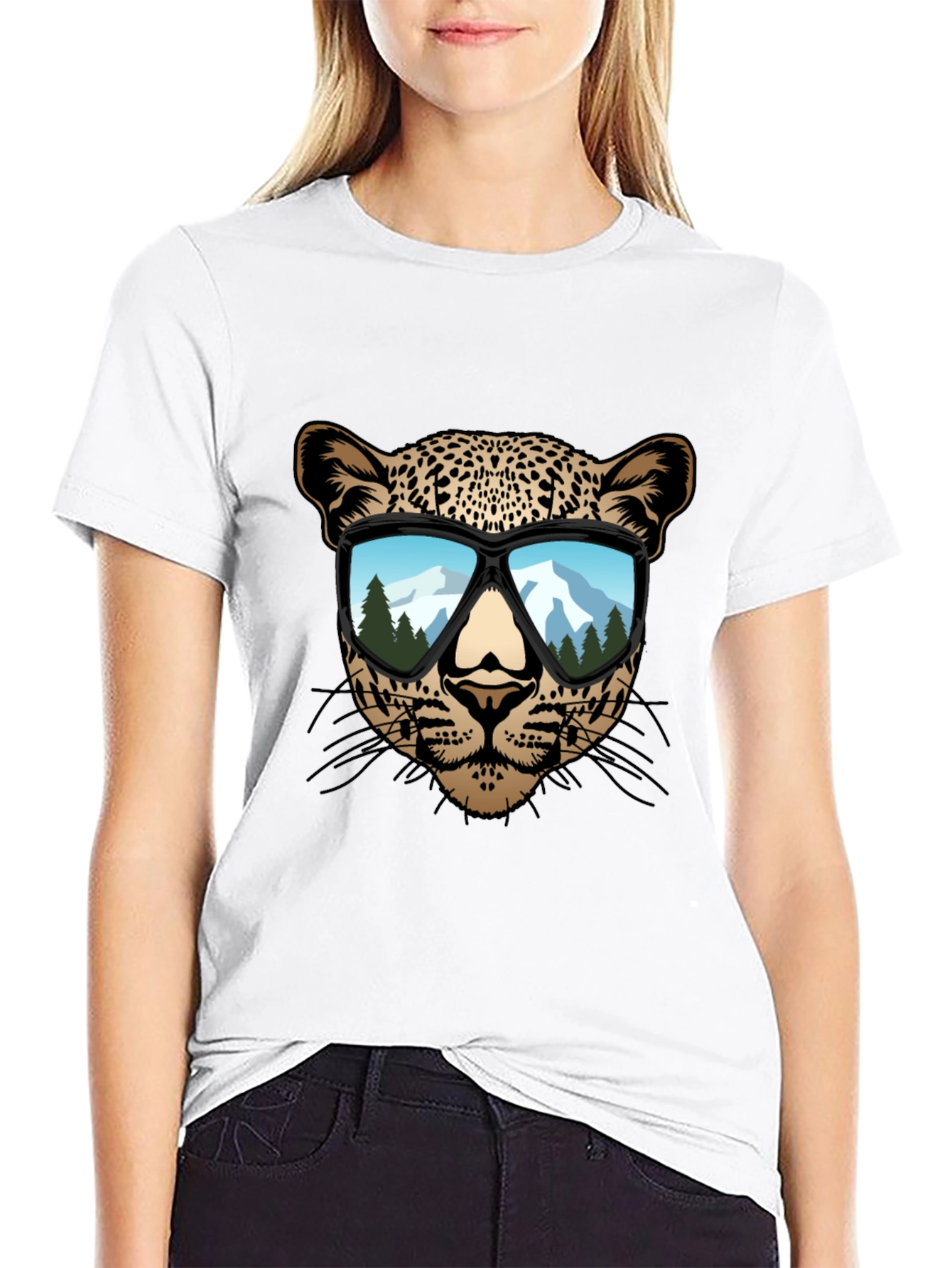 Black Cool Leopard Graphic Tee - Men's Black T-Shirt view 9