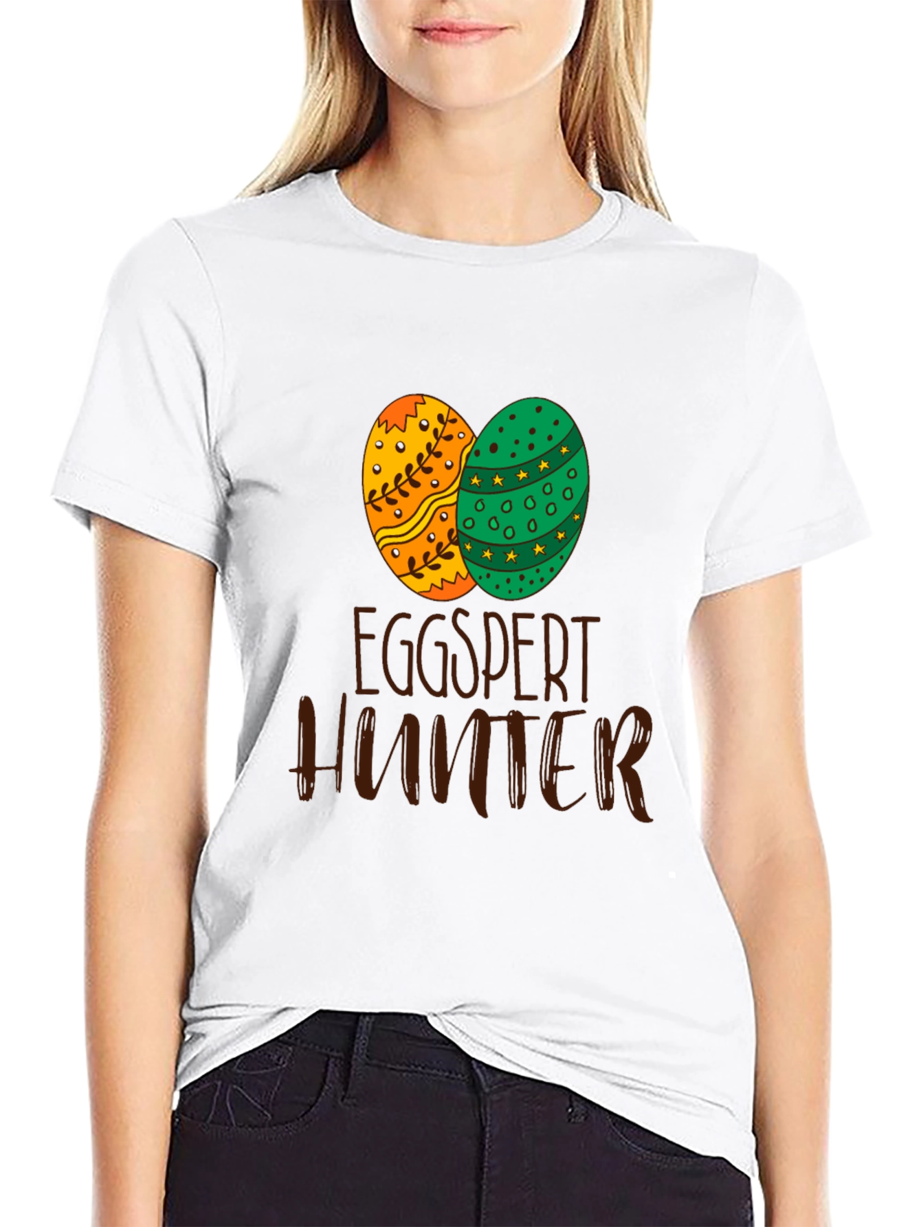 Camiseta Negra 'Eggspert Hunter' para Pascua