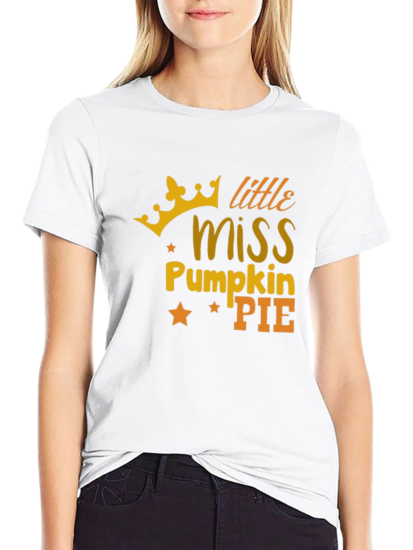 Black Little Miss Pumpkin Pie T-Shirt - Fall Theme view 9
