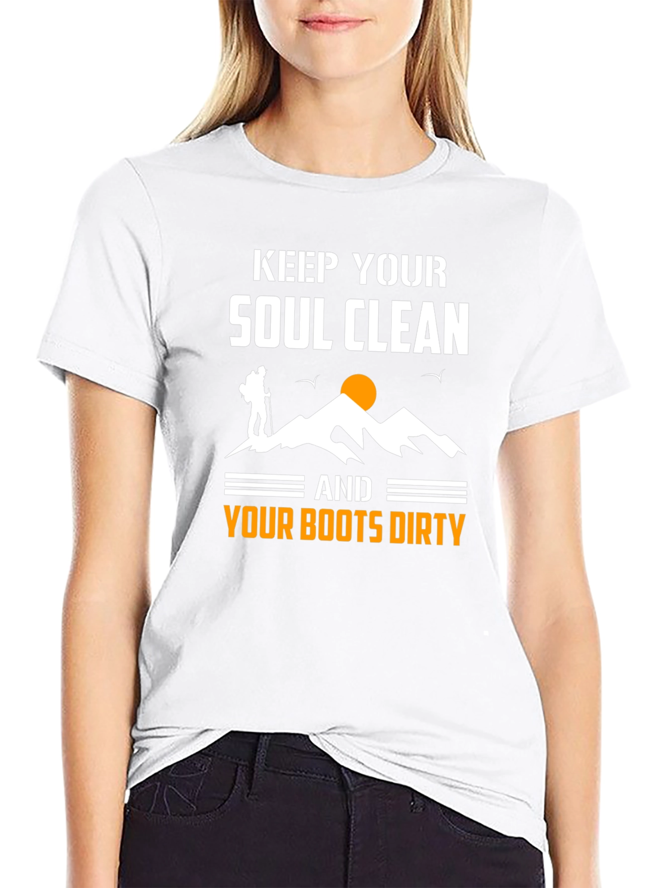Black Keep Your Soul Clean Hiking T-Shirt view 9