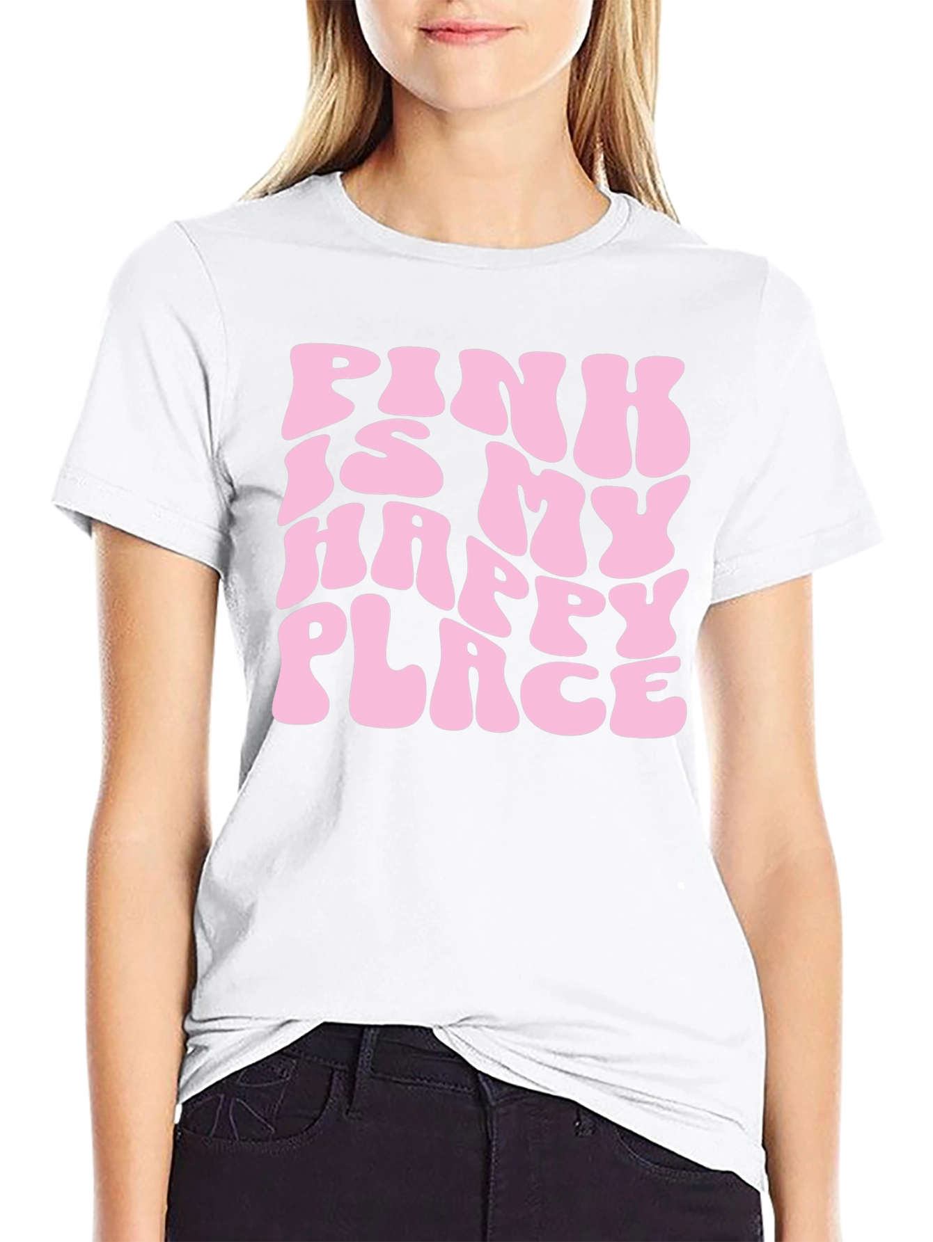 Black Pink is My Happy Place Graphic Tee - Soft & Comfy! view 9