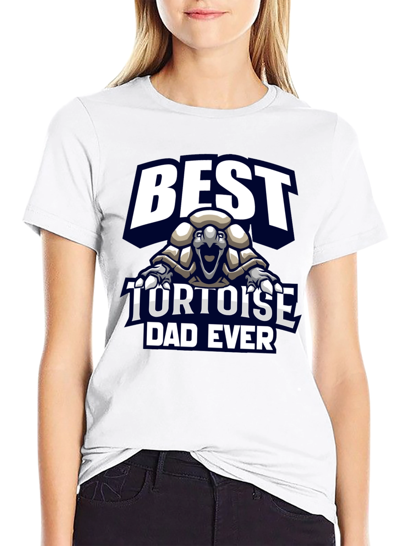 Black Best Tortoise Dad Ever Graphic T-Shirt view 9