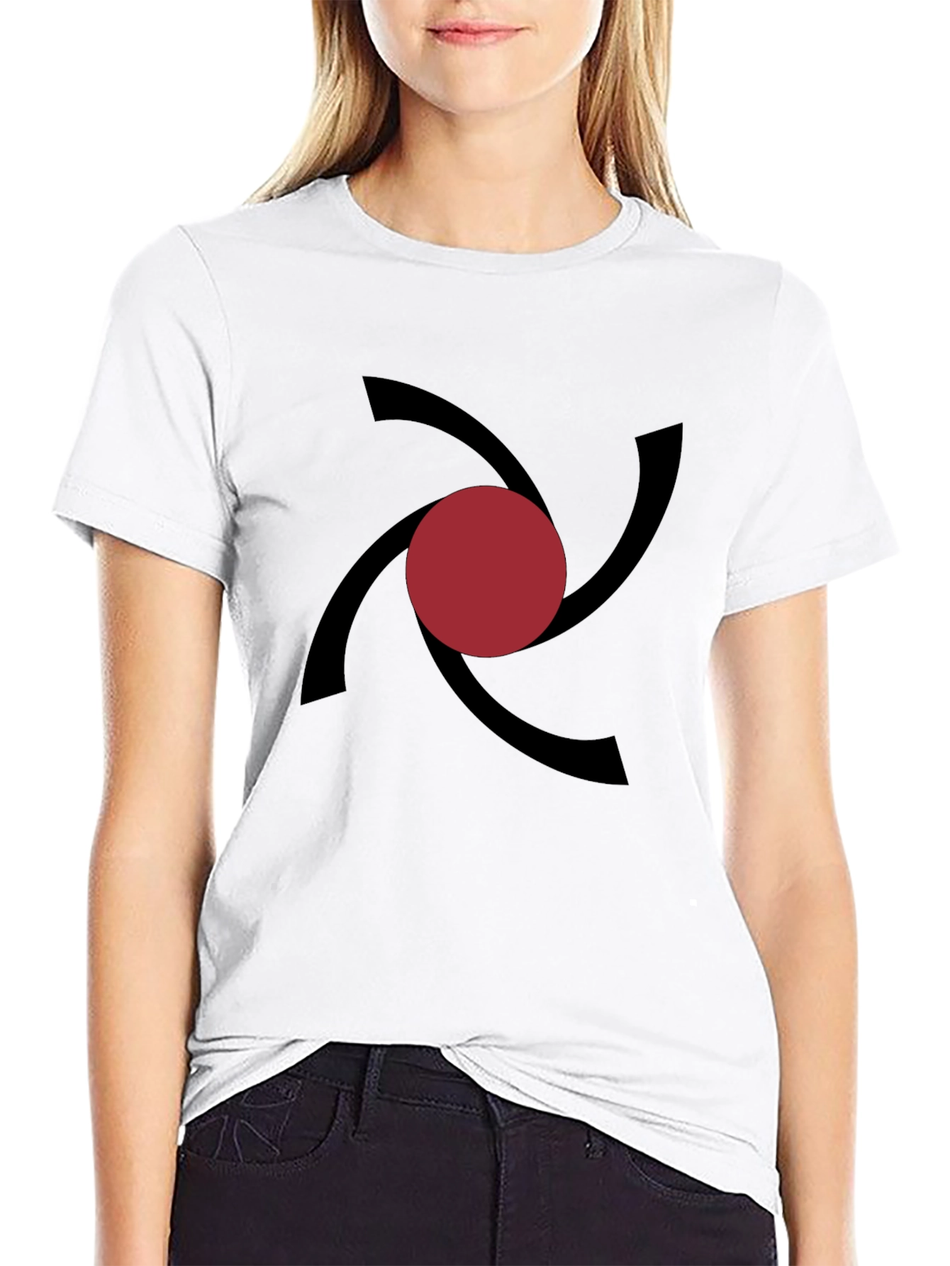 Black Modern Vortex Graphic Tee - Black Cotton Comfort view 9