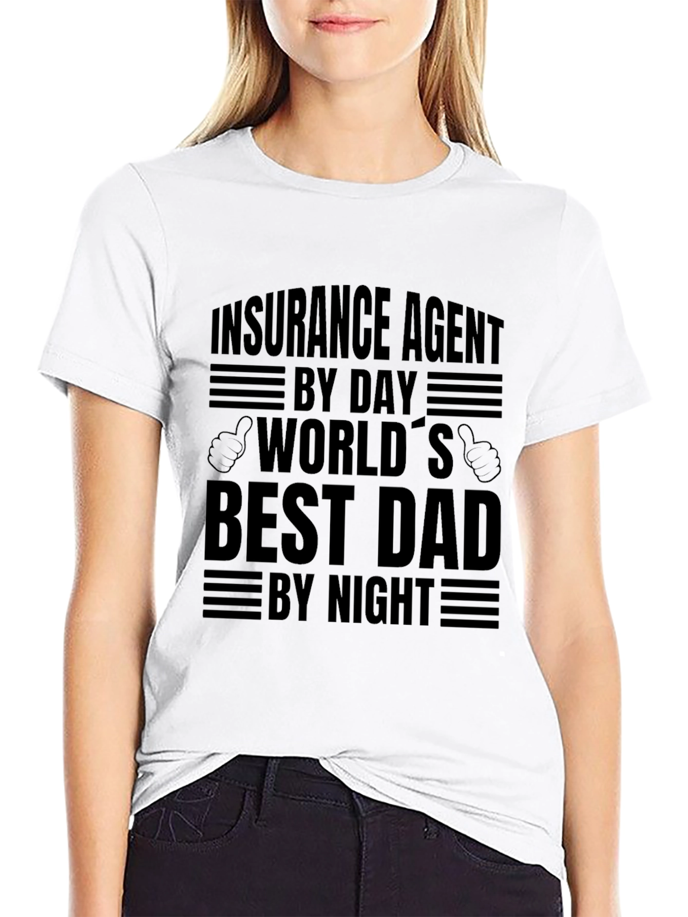Black Insurance Agent Dad T-Shirt - Best Dad By Night! view 9