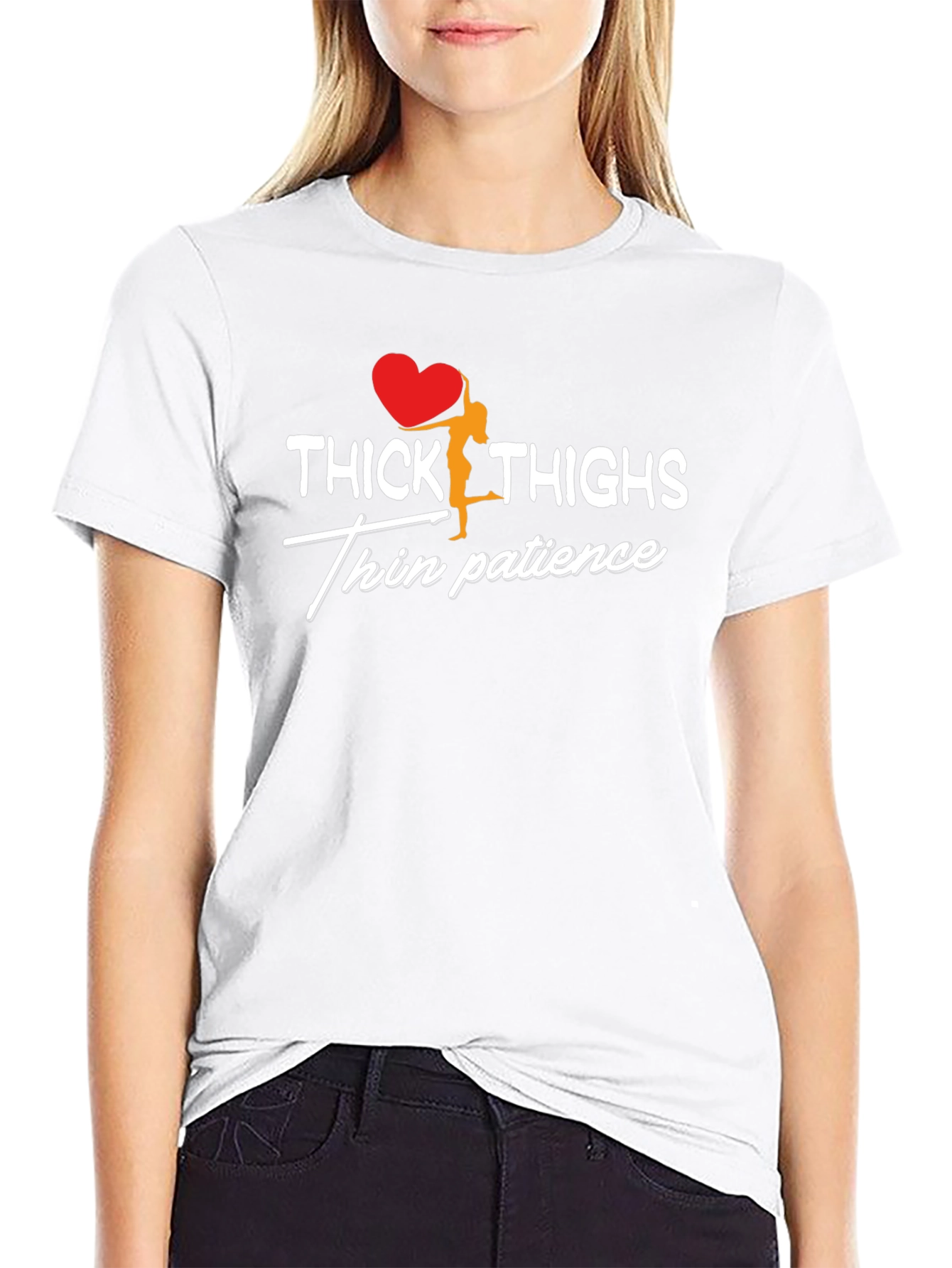 Black Thick Thighs Thin Patience Graphic T-Shirt view 9