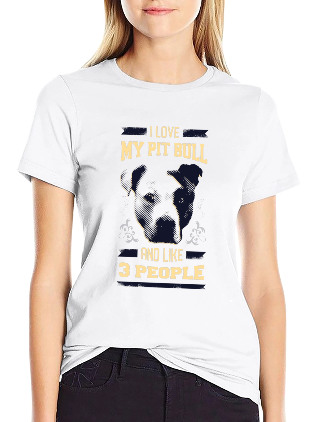 Black I Love My Pit Bull T-Shirt view 9