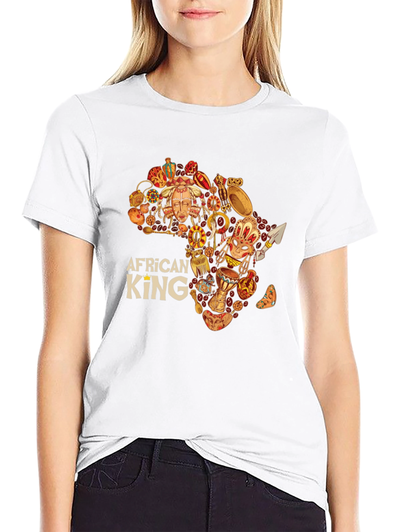 Black African King Black Graphic Tee  view 9