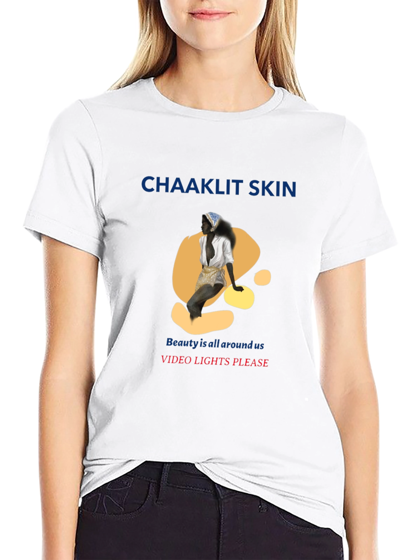 Black Unique Graphic T-Shirt - 'Chaaklit Skin' Design view 9