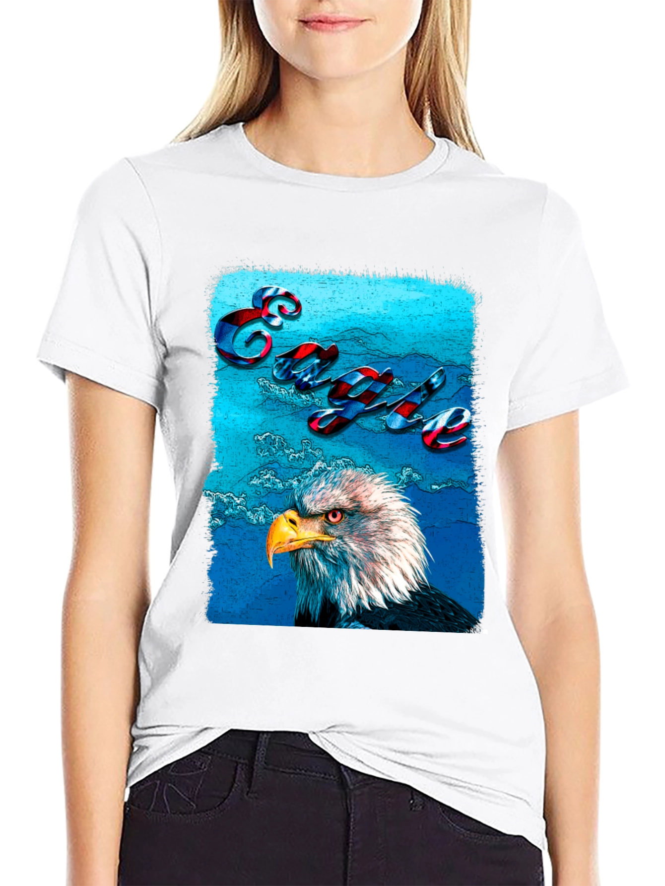 Black Eagle Graphic T-Shirt - Patriotic USA Style view 9