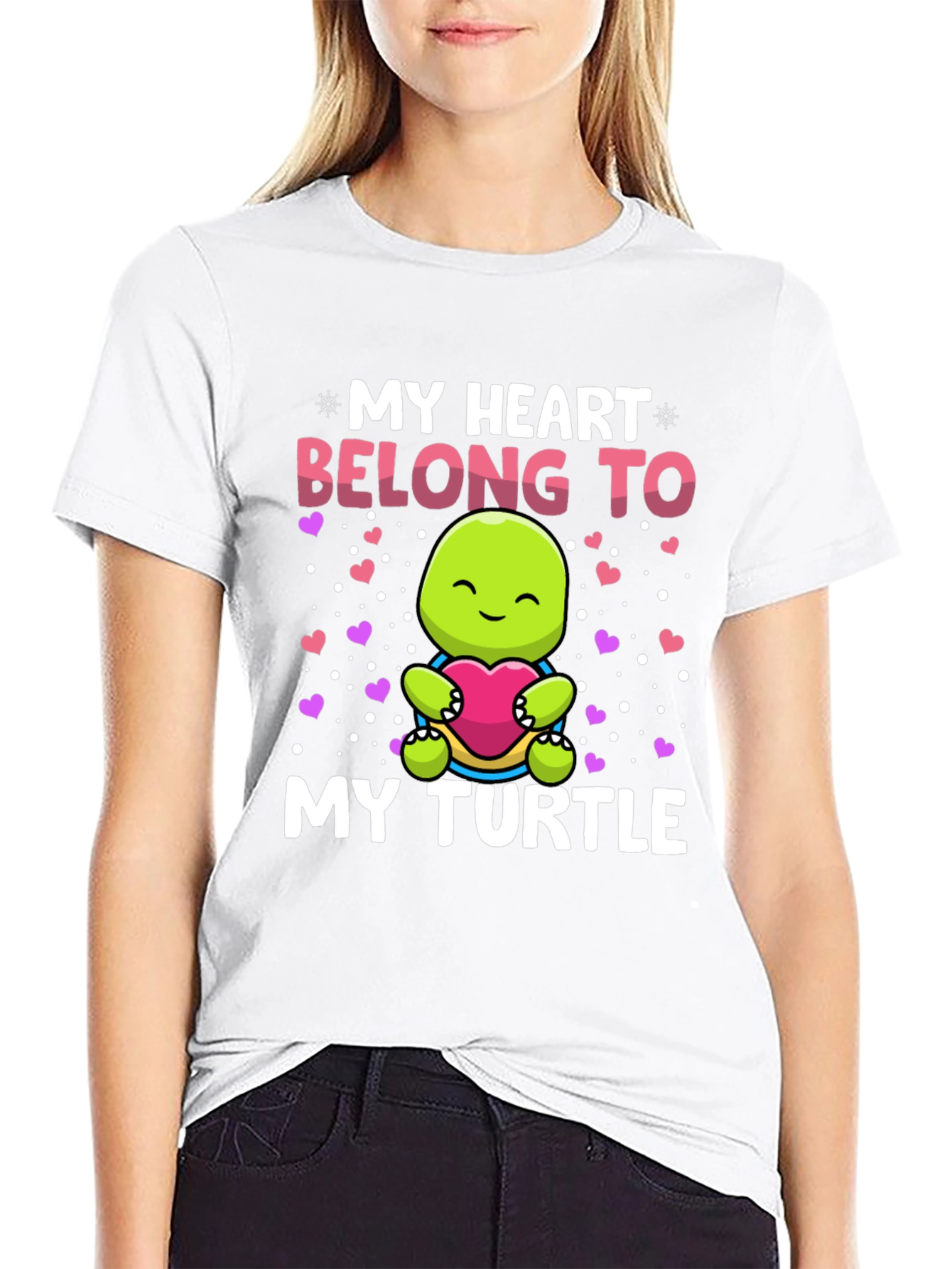 Black My Heart Belongs To My Turtle T-Shirt view 9