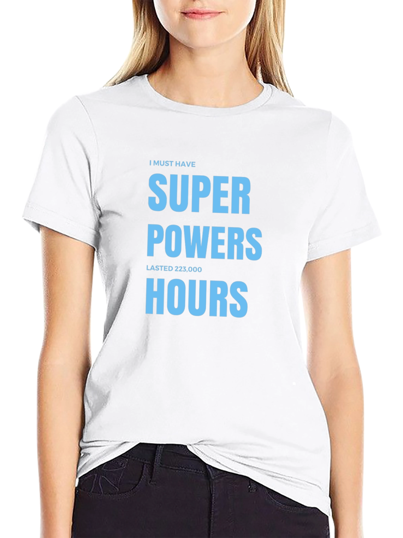 Black Super Powers 223,000 Hours T-Shirt view 9