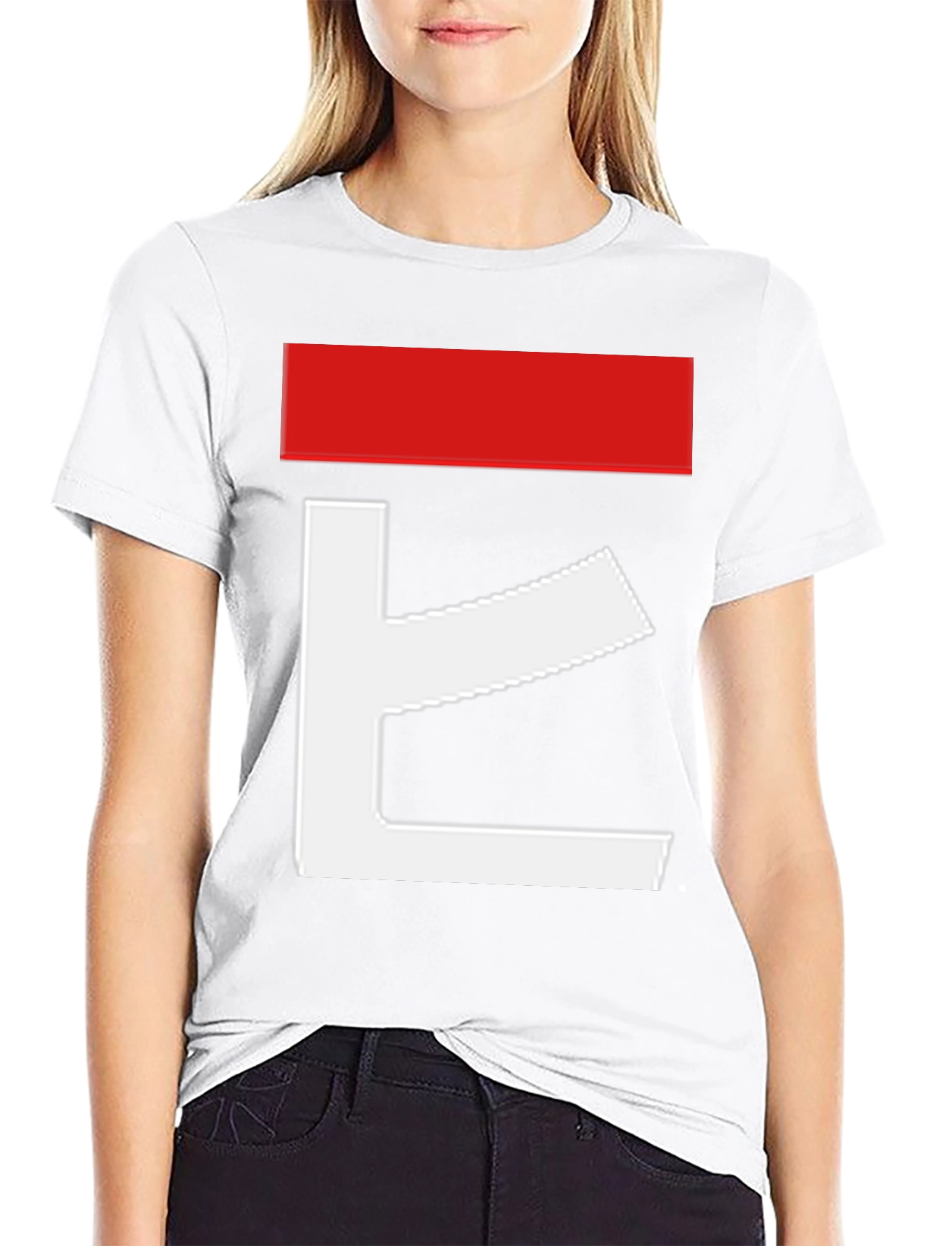 Black Abstract Graphic Tee - Red and White Design on Black view 9