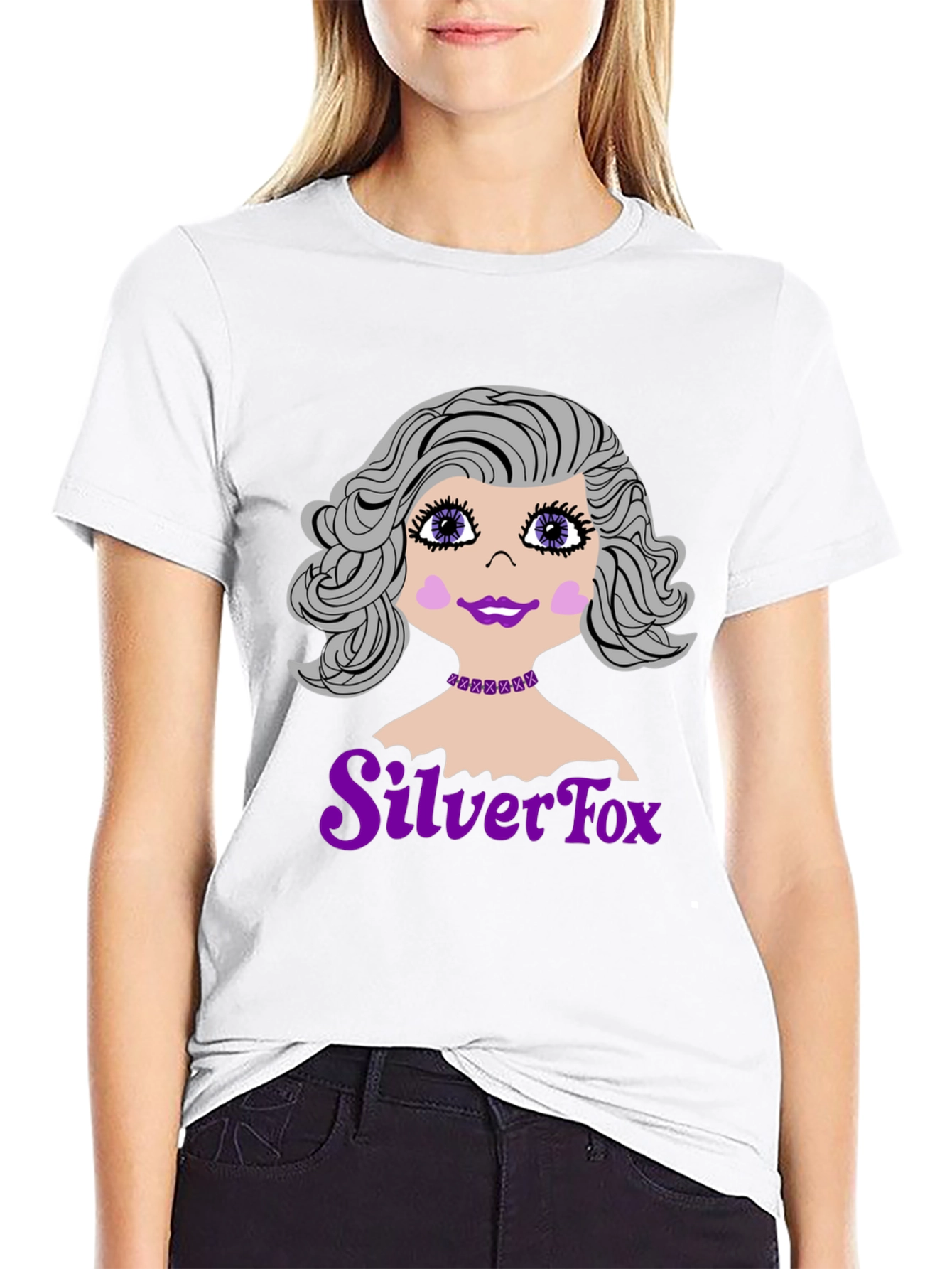 Black Silver Fox Graphic T-Shirt view 9