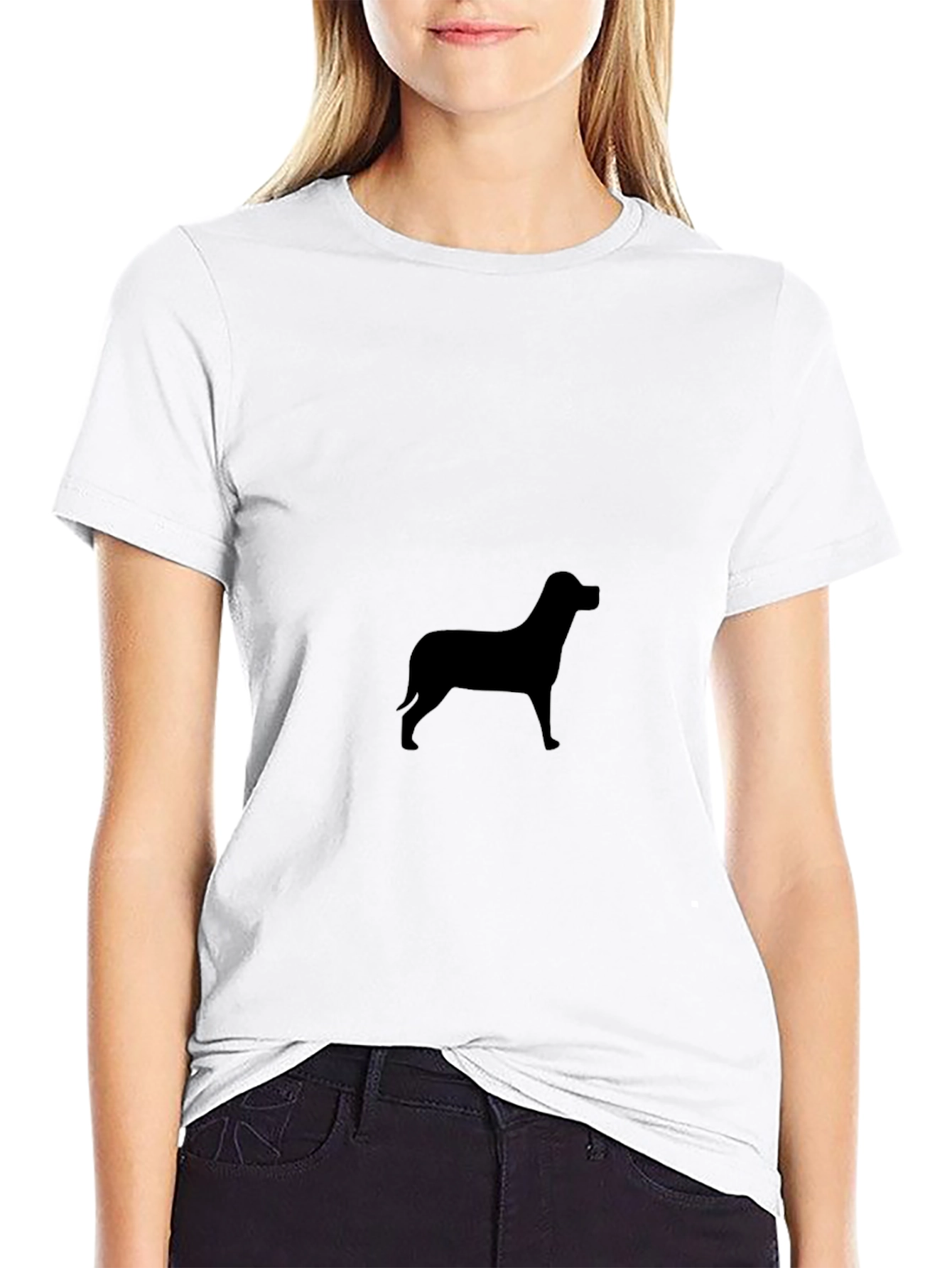 Black Dog Silhouette Black T-Shirt view 9