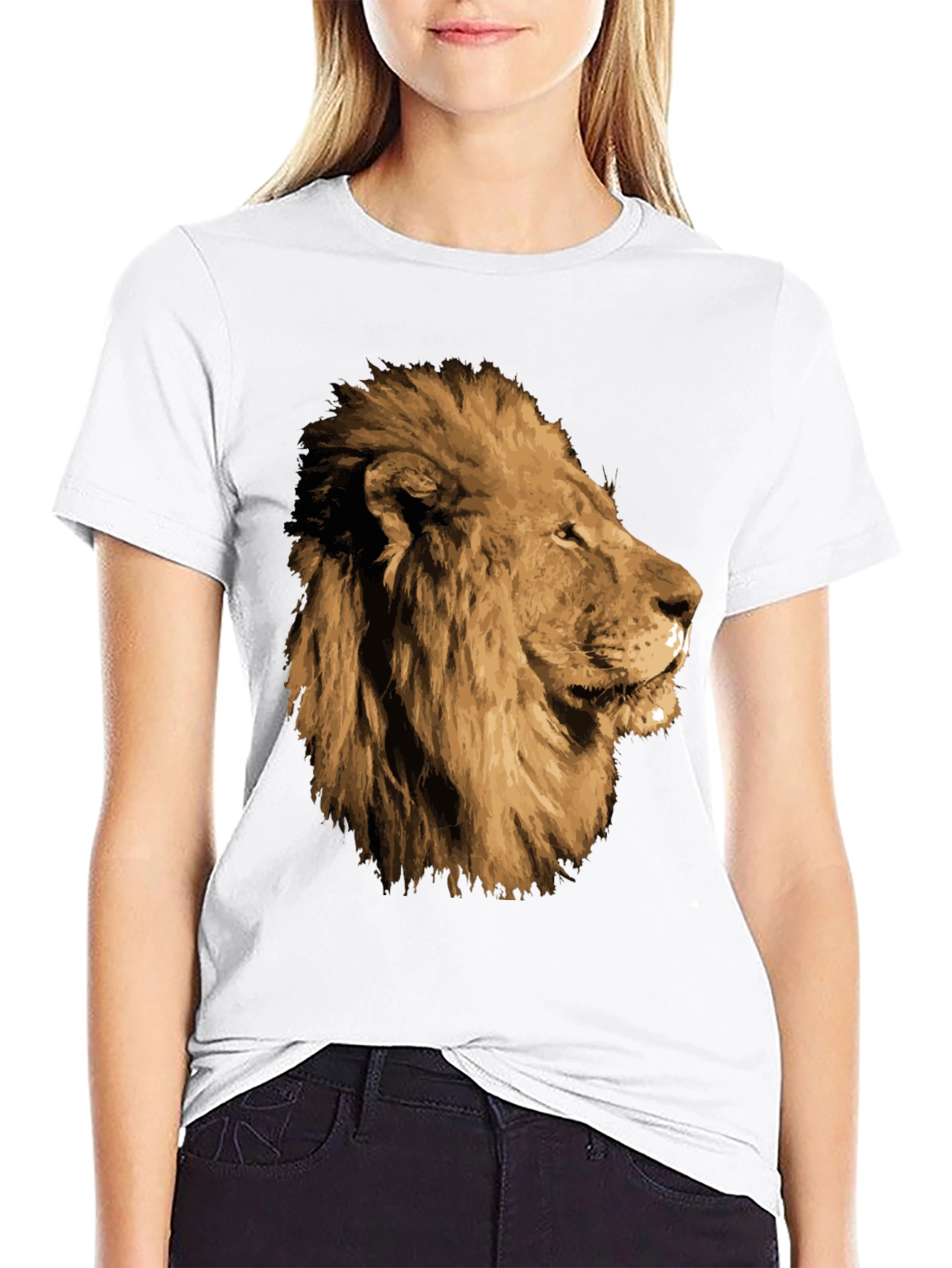 Black Lion Graphic T-Shirt - Black view 9