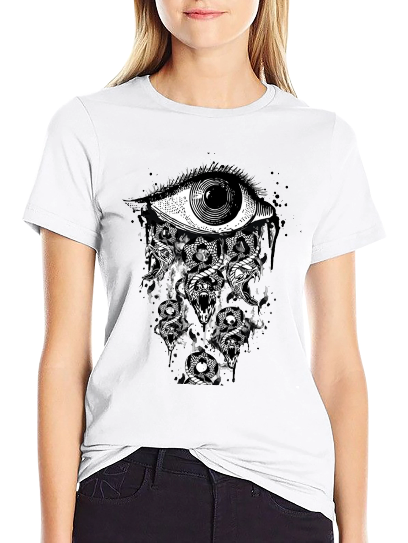 Black Eye & Snakes Graphic Tee - Black view 9