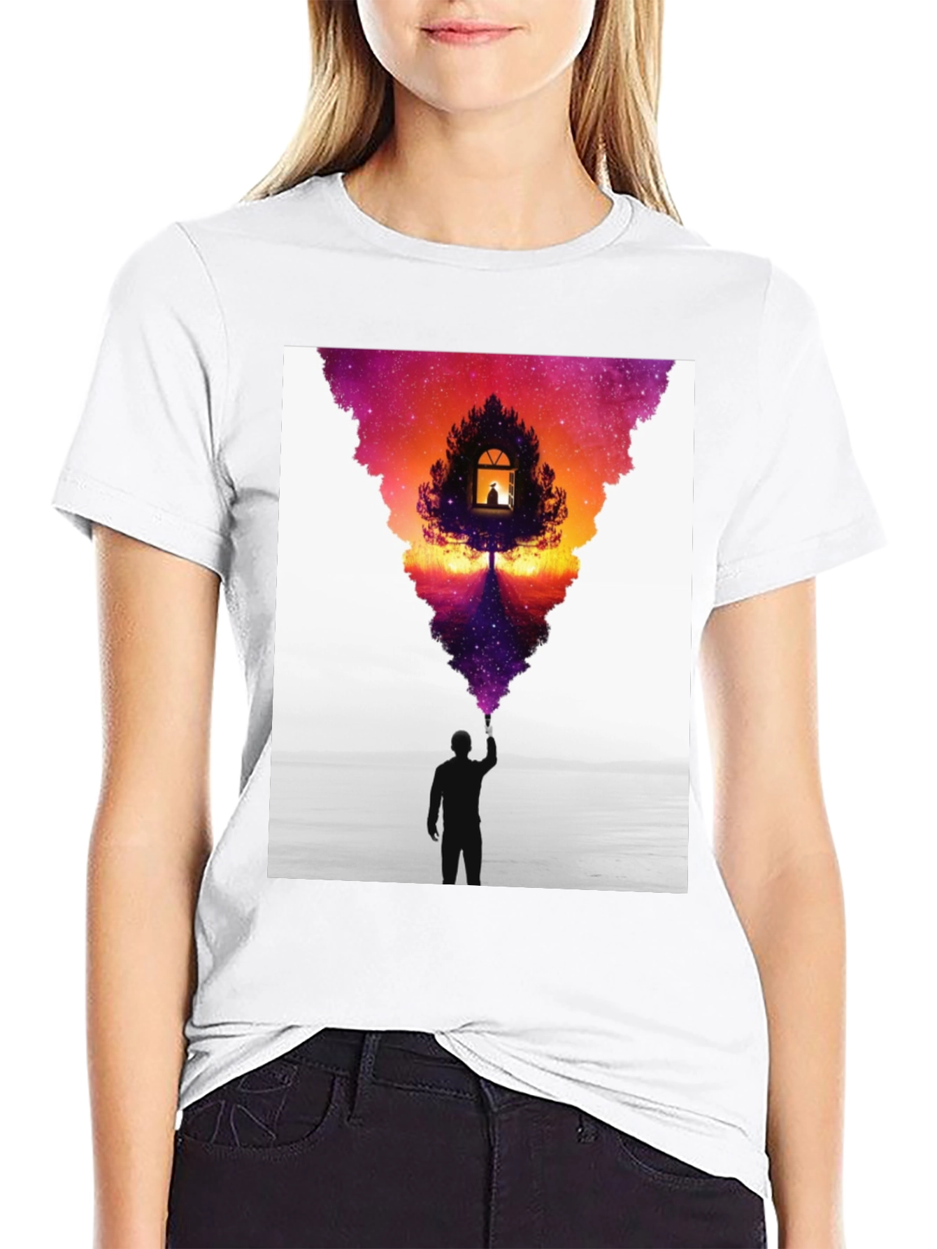 Black Dreamscape Graphic Tee - Men's Black T-Shirt view 9