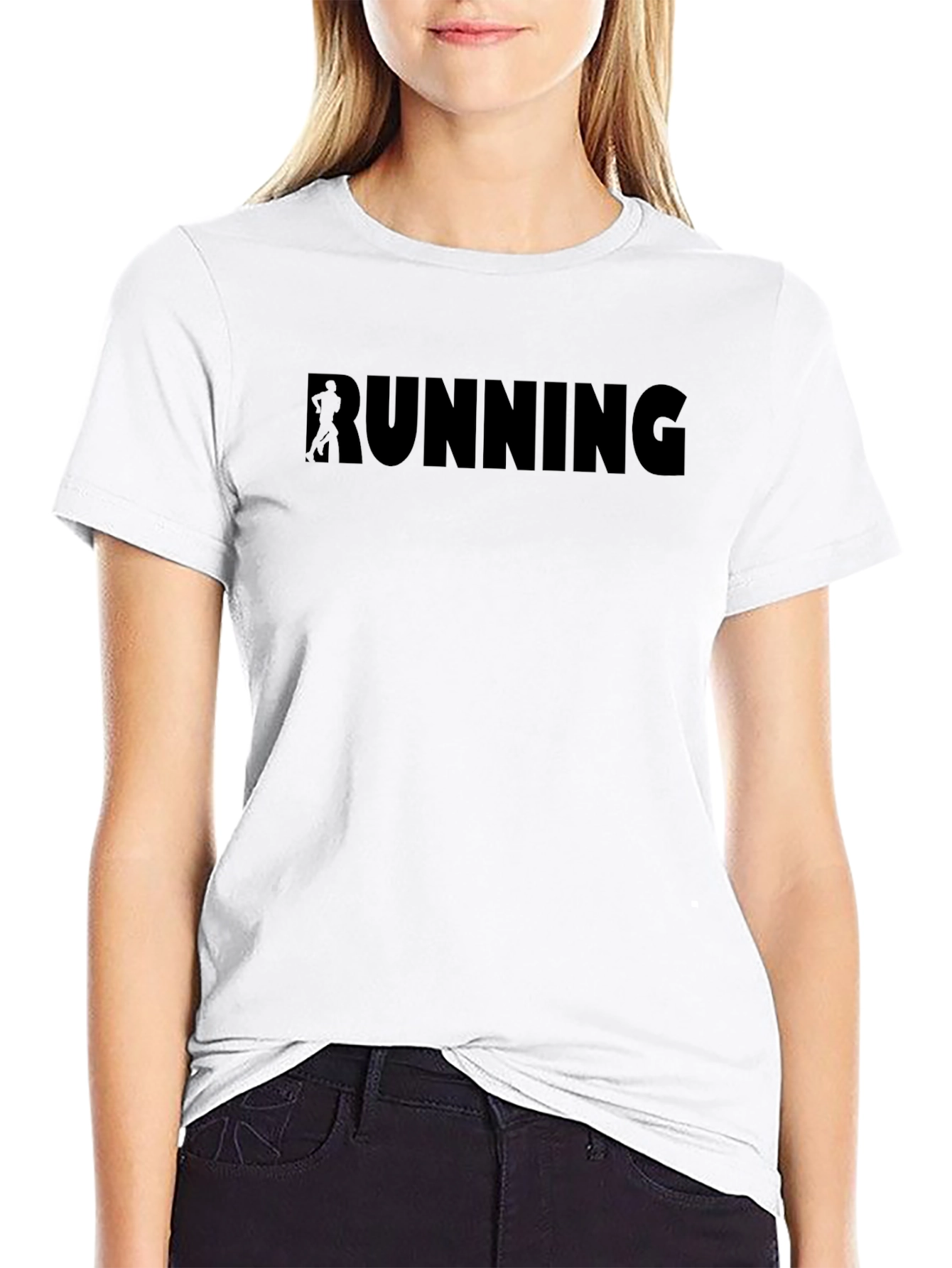 Black Men's Black Running Graphic T-Shirt view 9