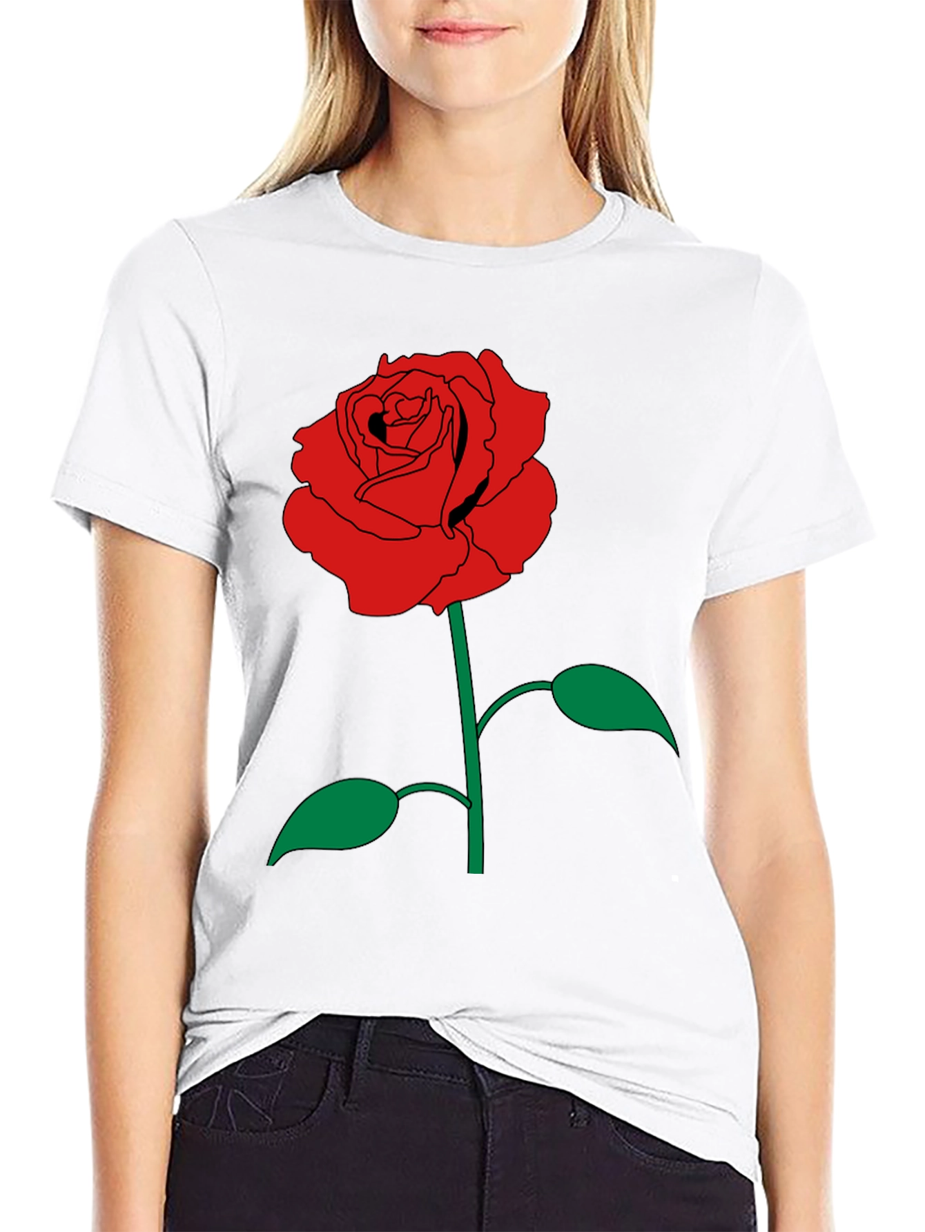 Black Rose Graphic Black T-Shirt view 9