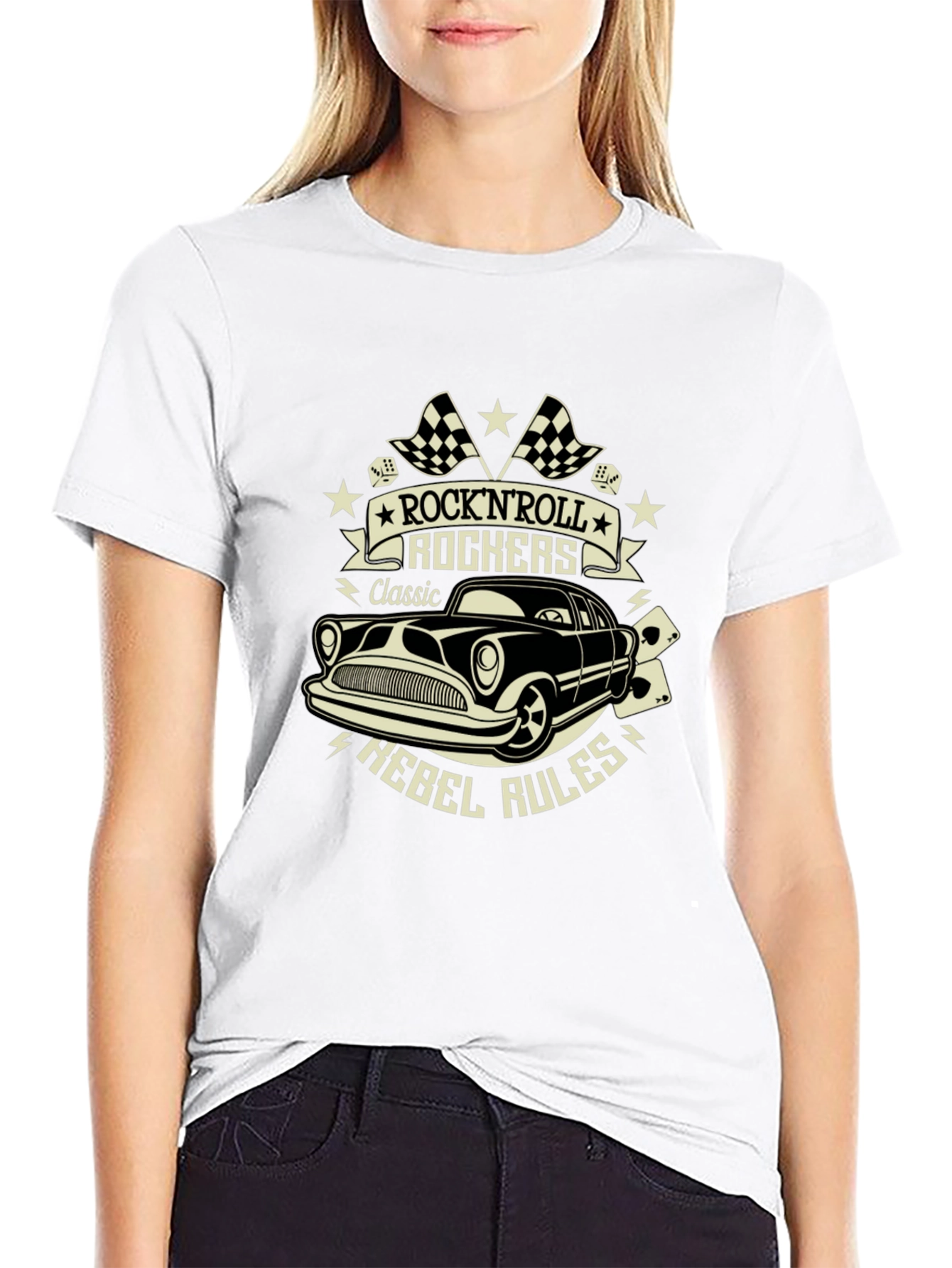 Black Rock'n'Roll Rockers Classic Rebel Rules Tee view 9