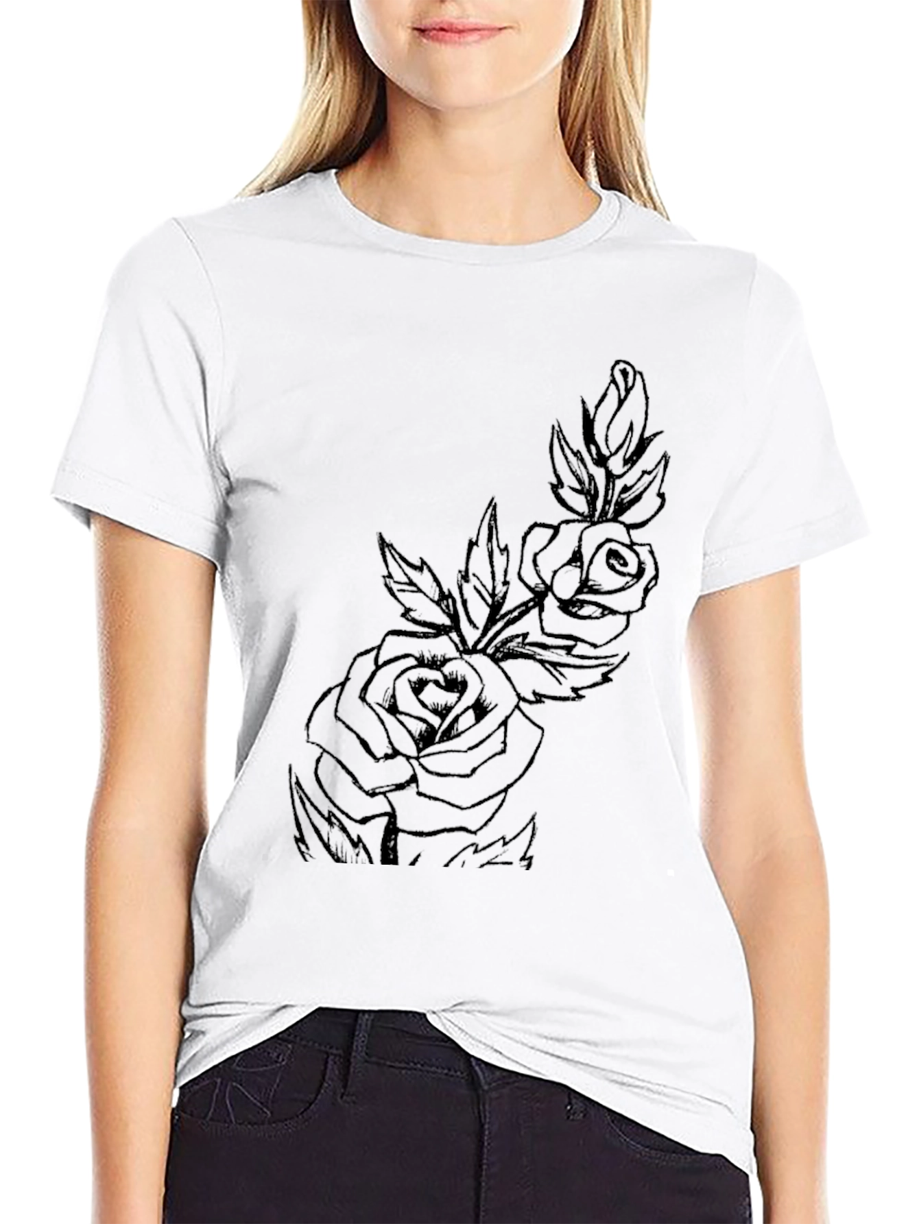 Black Black Rose Graphic Tee - Stylish & Edgy view 9