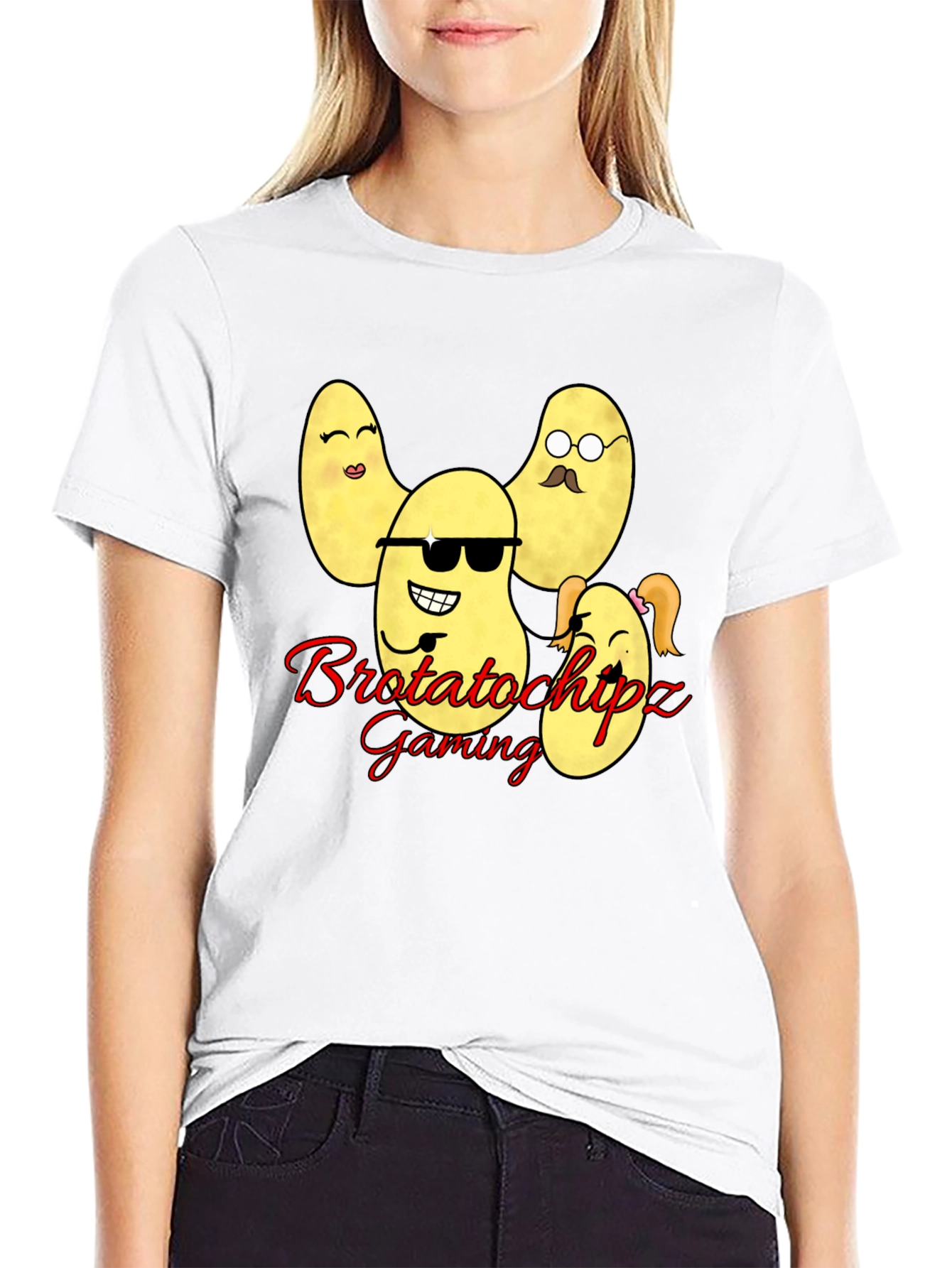 Black Brotatochipz Gaming T-Shirt - Funny Potato Family Tee view 9