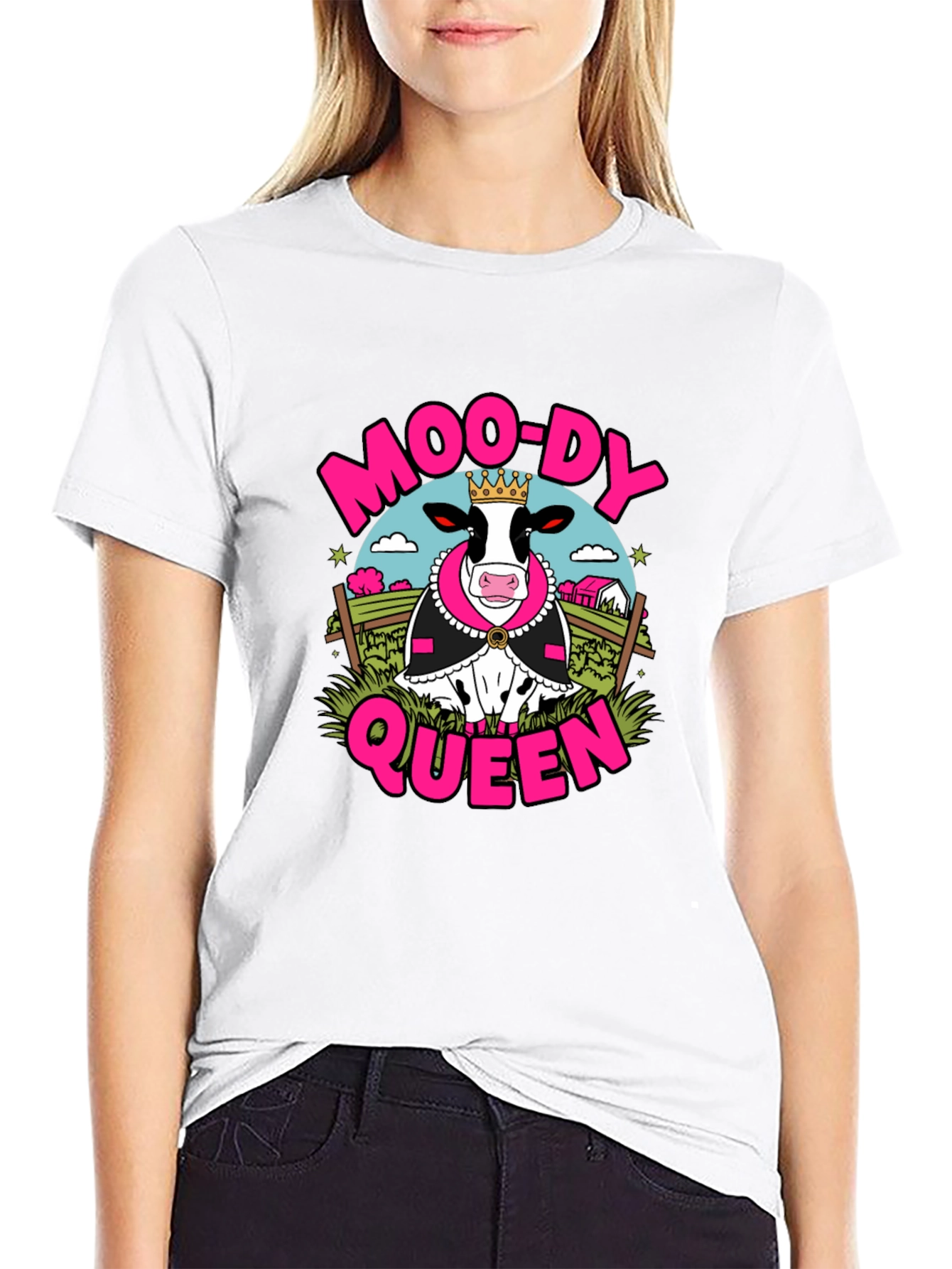 Black Moo-Dy Queen T-Shirt - Black Graphic Tee view 9