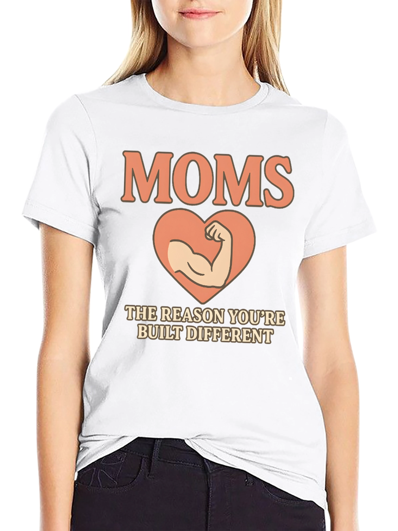 Black Moms The Reason You're Built Different T-Shirt view 9